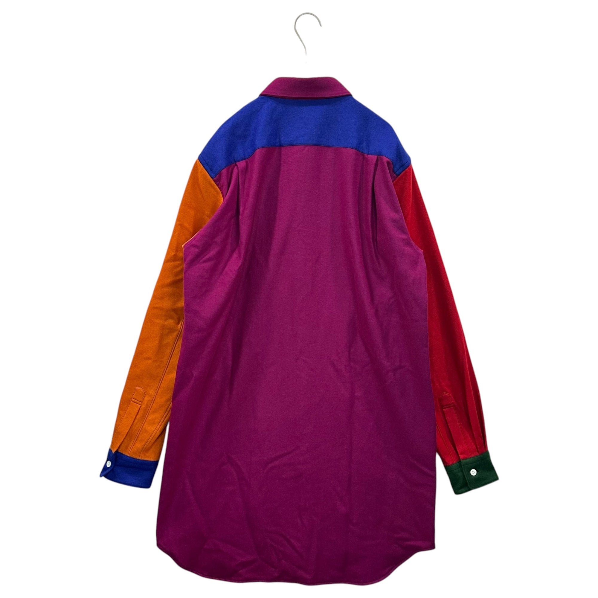 COMME des GARCONS HOMME PLUS(コムデギャルソンオムプリュス) 25AW Felt Patchwork Long Shirt フェルト パッチワーク ロング シャツ PP-B031 S マルチカラー AD2025