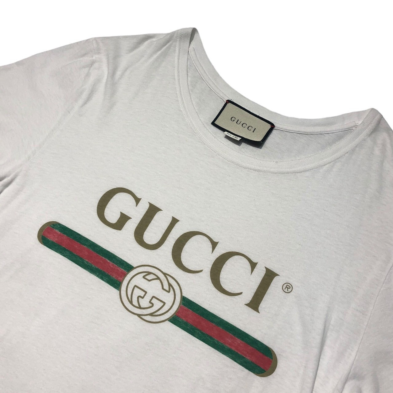 【NEW格安】新品GUCCI ロゴ オーバーサイズ コットン Tシャツ　グッチ　ブラック トップス