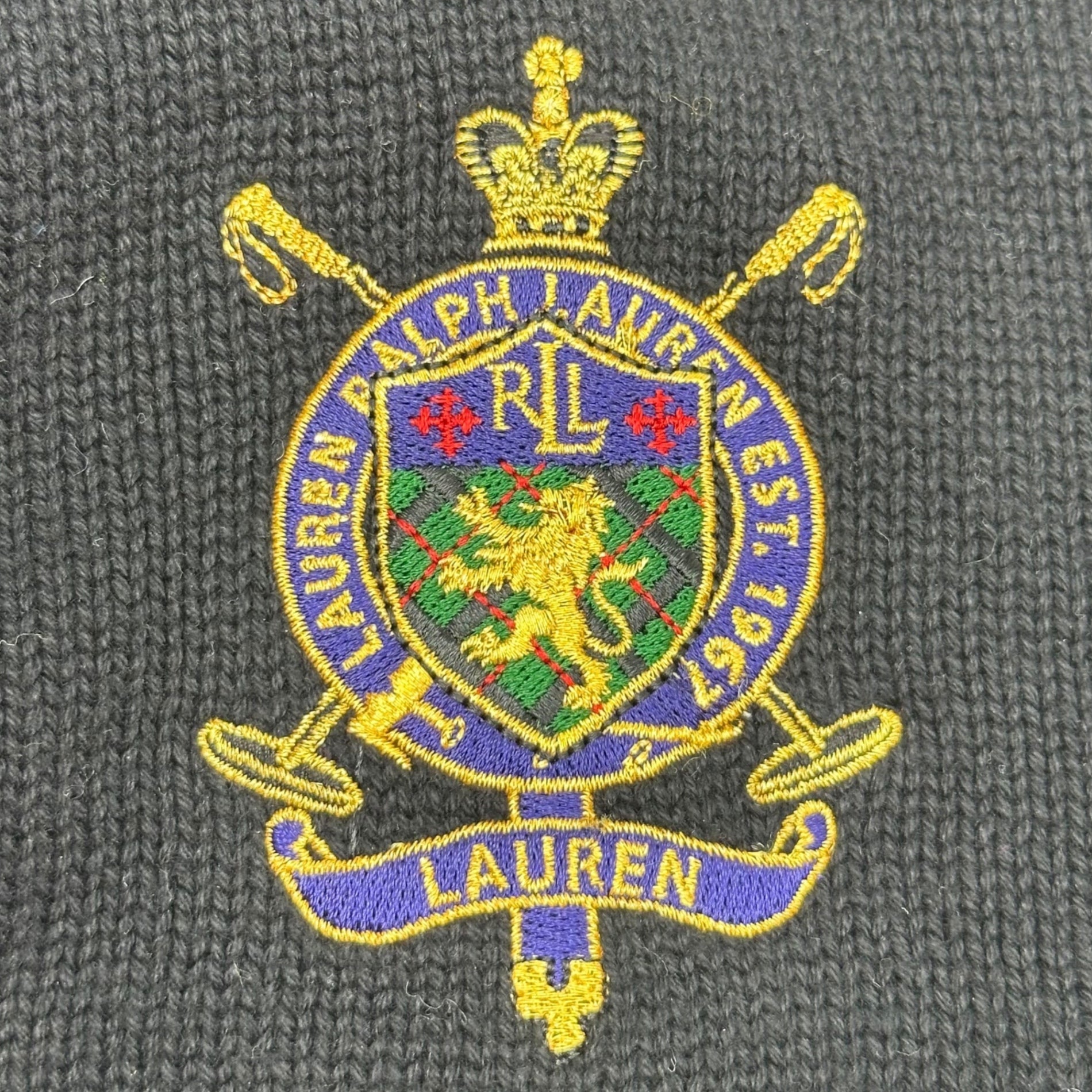 LAUREN RALPH LAUREN(ローレンラルフローレン) Half Zip Long Sleeve Knit ハーフ ジップ 長袖 ニット M ブラック