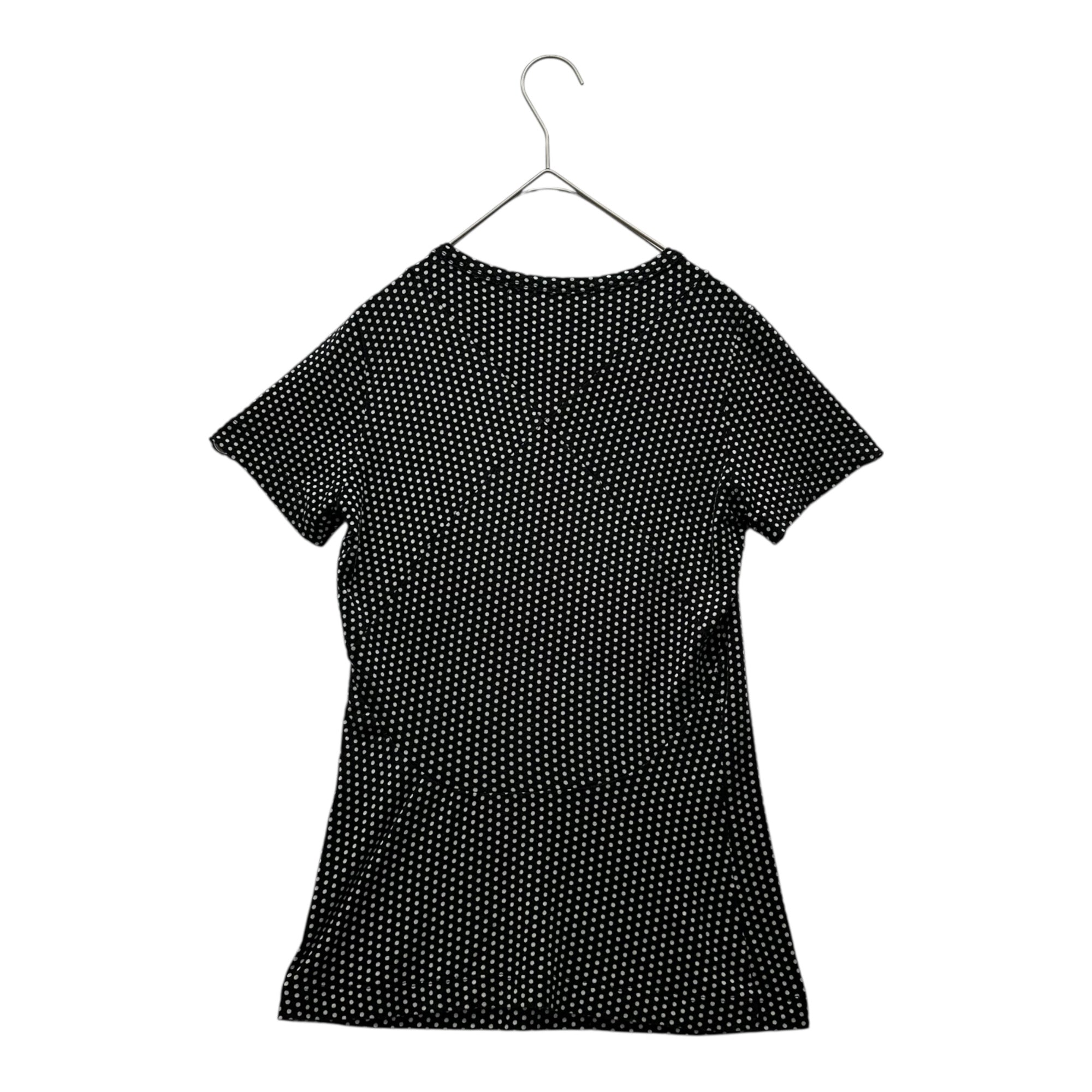 COMME des GARCONS JUNYA WATANABE(コムデギャルソンジュンヤワタナベ)  Short sleeve dot top 半袖 ドット カットソー ブラック×ホワイト 品質表示タグ切取
