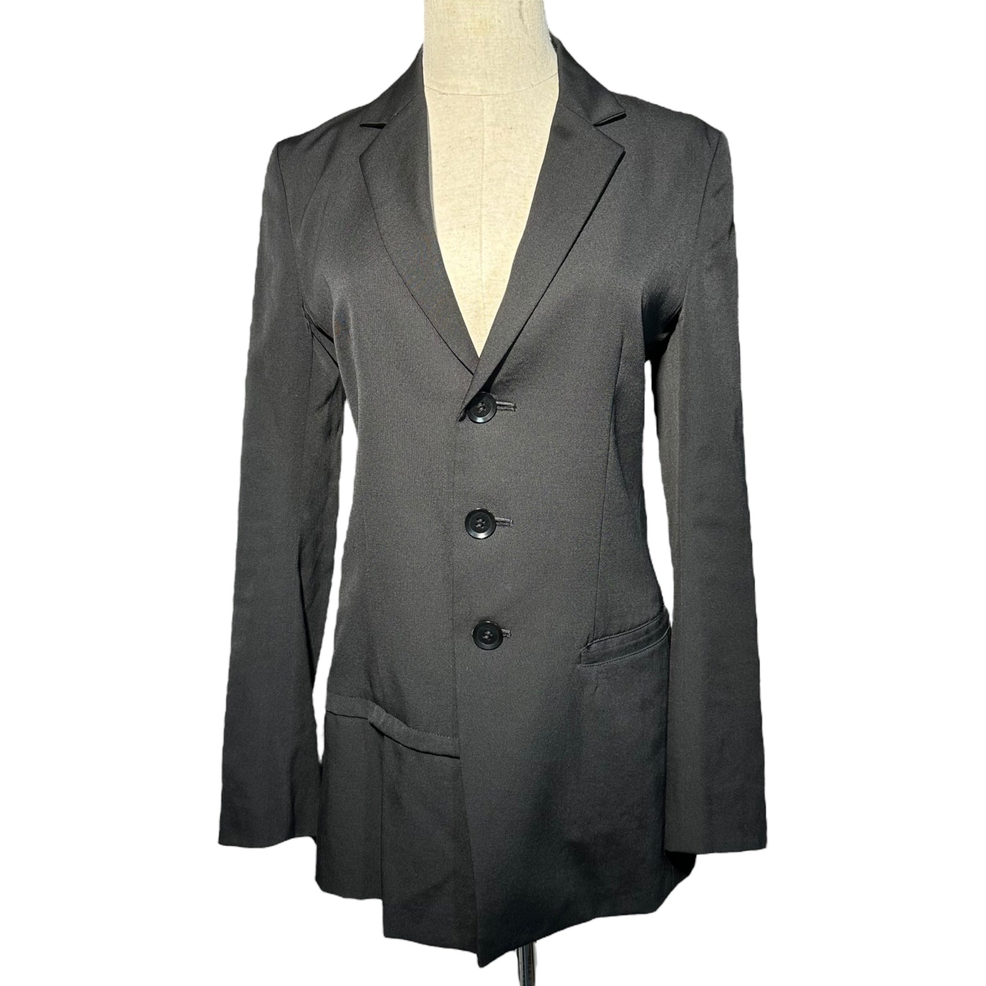 Y's(ワイズ) 3B Asymmetrical front tailored jacket 3ボタン フロント アシンメトリー デザイン テーラード ジャケット YF-J09-100 1(S) ブラック