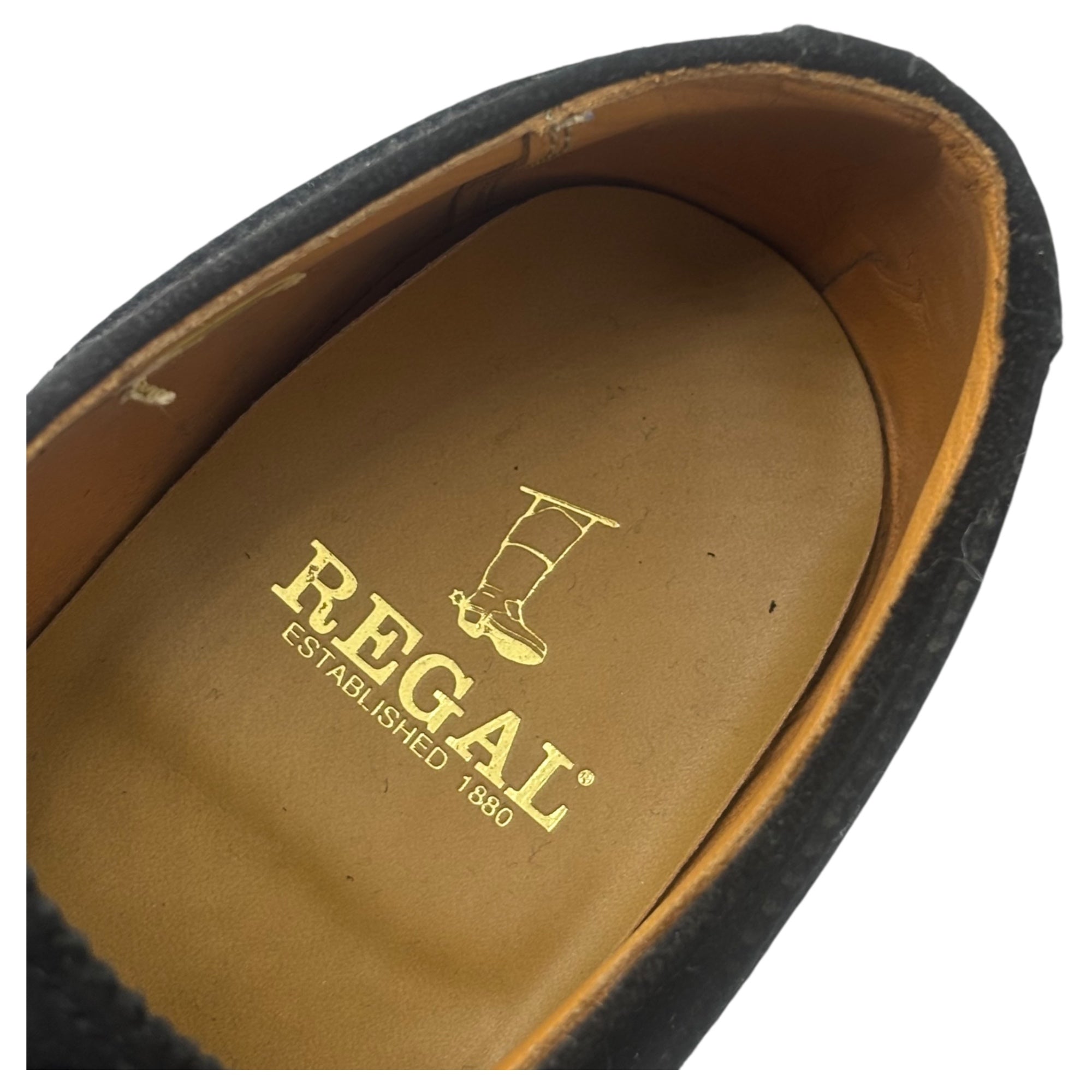 REGAL(リーガル) Wingtip Crepe Sole Suede Leather Shoes ウィングチップ クレープソール スウェード レザー シューズ 25.5cm ブラック