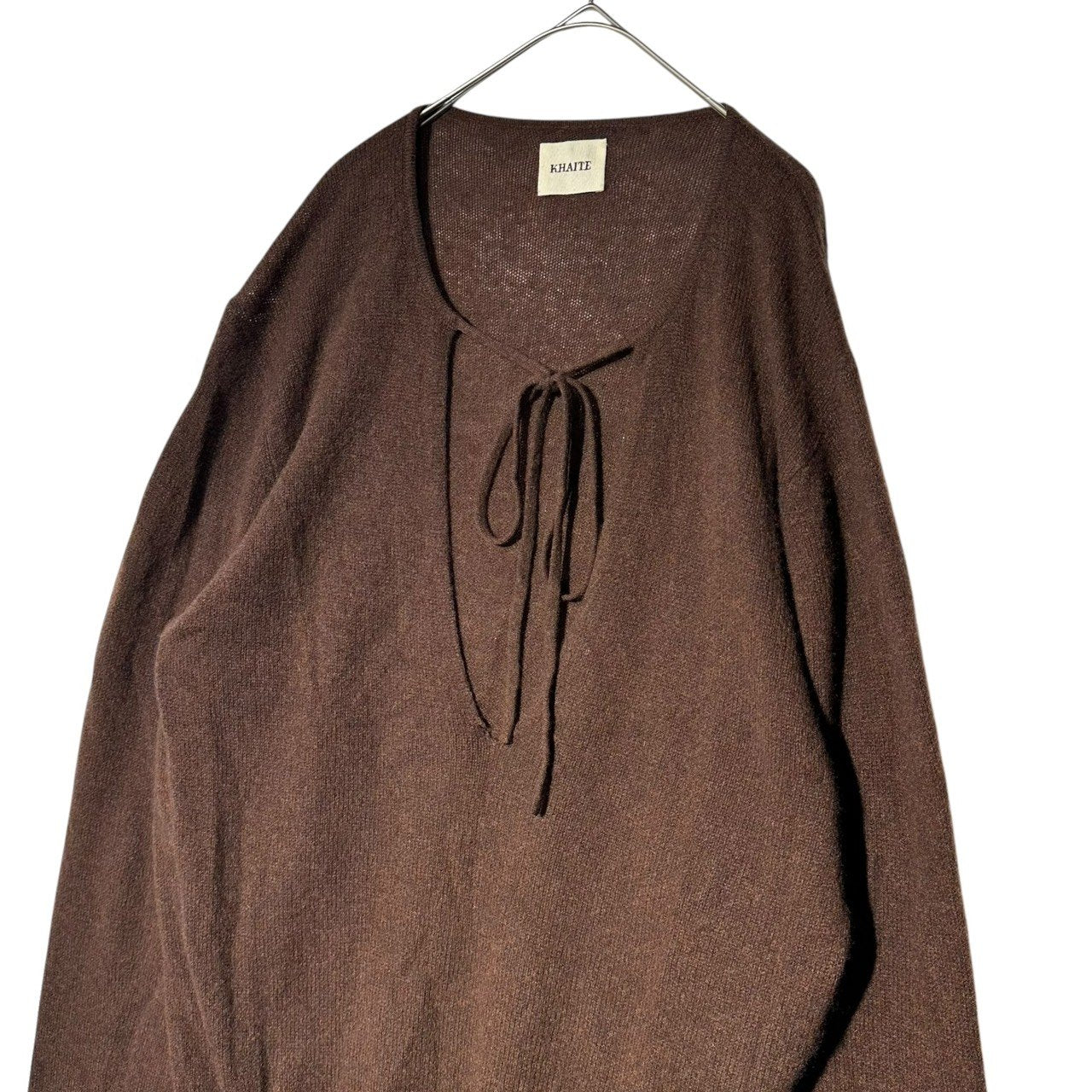 KHAITE(ケイト) Deep V-Neck Cashmere Pullover Knit ディープ  Vネック カシミア プルオーバー ニット 40(L) ブラウン