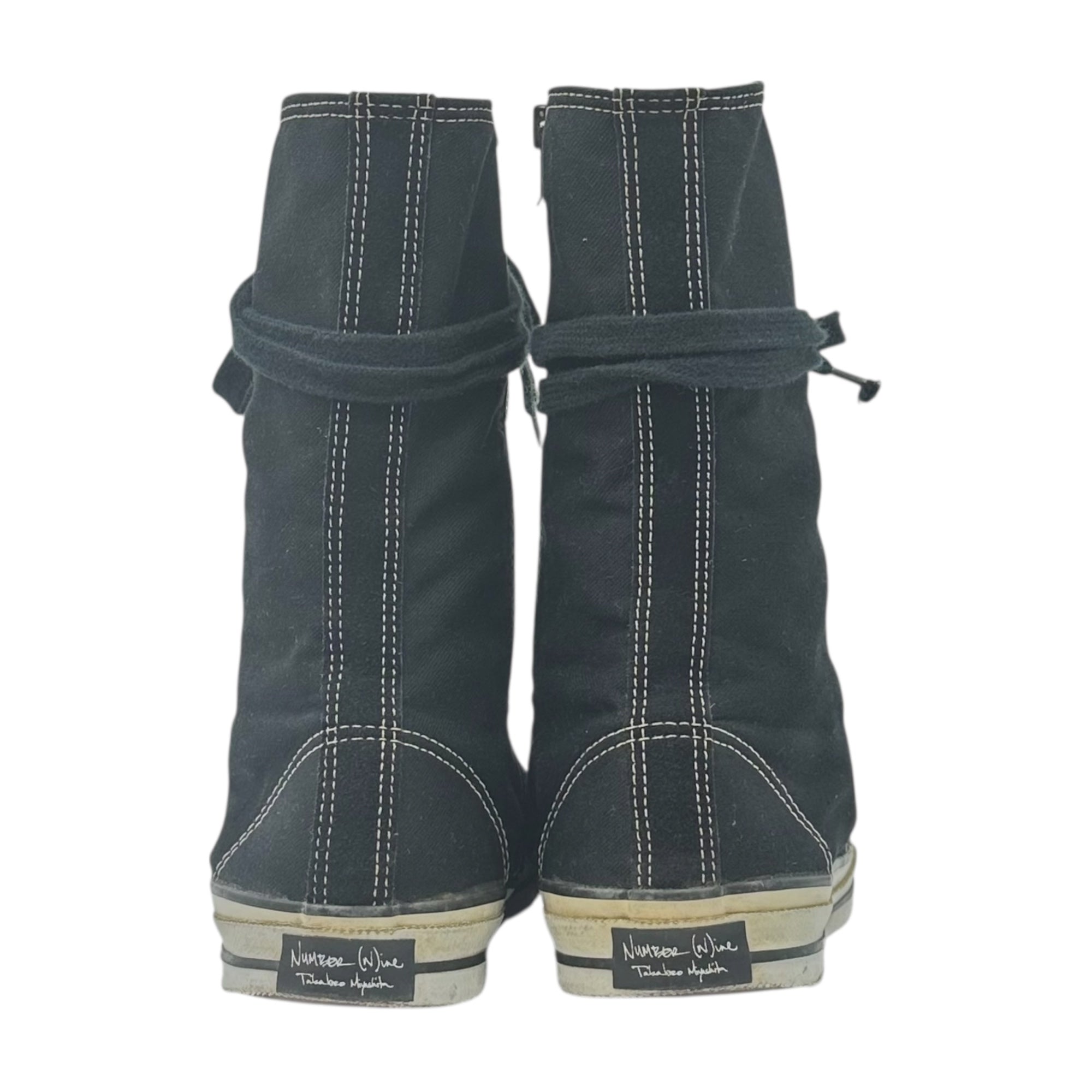 NUMBER (N)INE(ナンバーナイン) 04SS DREAM BABY DREAM期 Side-Zip High-Top Sneakers サイドジップ ハイカット スニーカー 8(26cm程度) ブラック×ホワイト アーカイブ