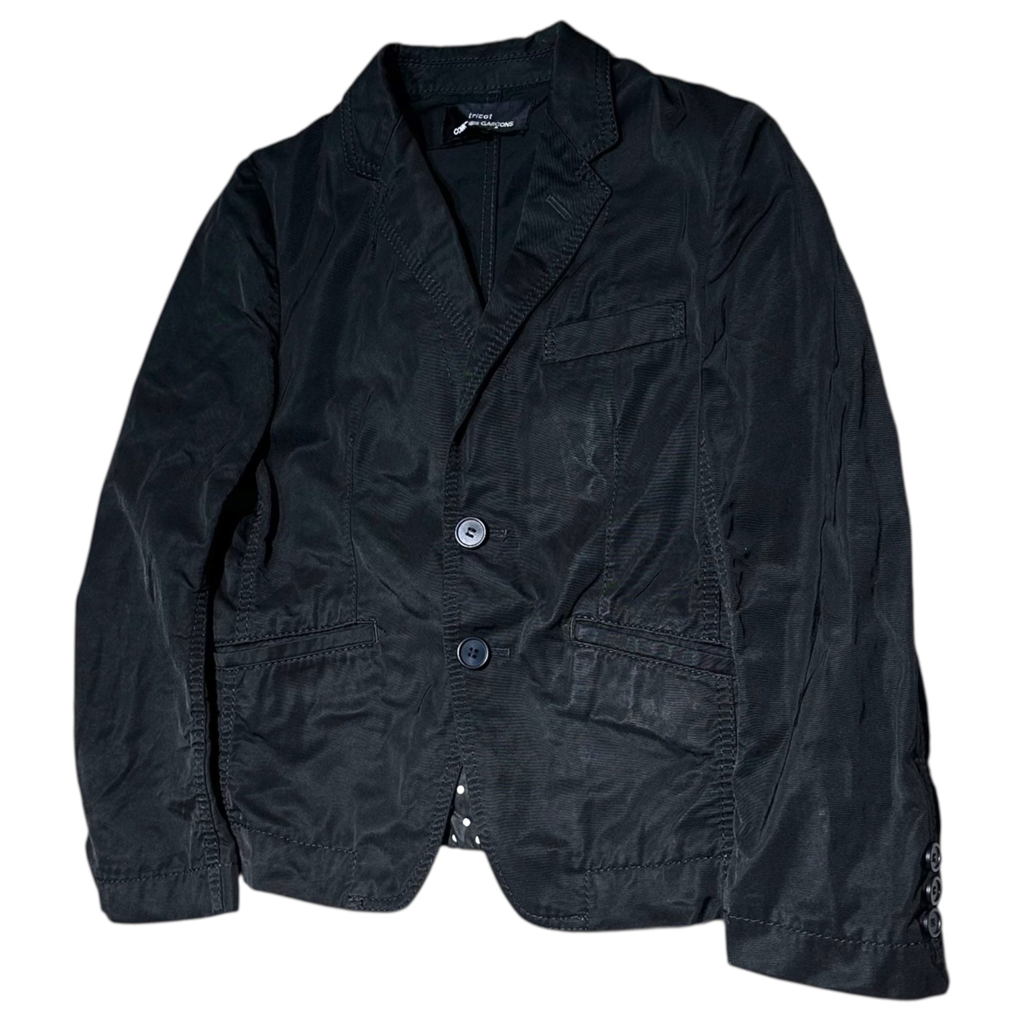 tricot COMME des GARCONS(トリココムデギャルソン) 10SS Cotton Nylon Cloth 2B Casual Jacket コットン ナイロン クロス カジュアル ジャケット TE-J007 S ブラック AD2009