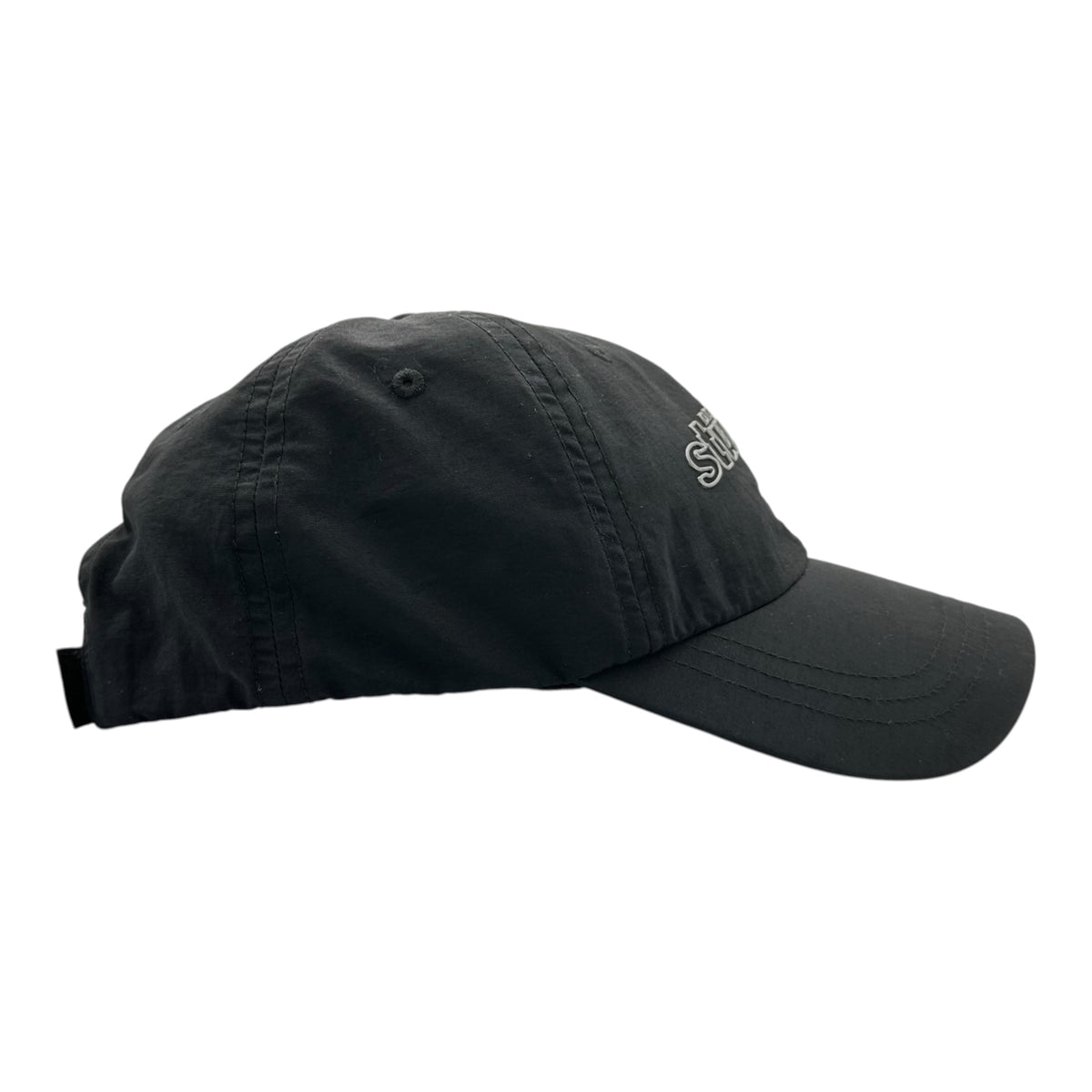 STUSSY(ステューシー) NYLON REFLECTIVE CAP ナイロン リフレクティブ キャップ ブラック×シルバー