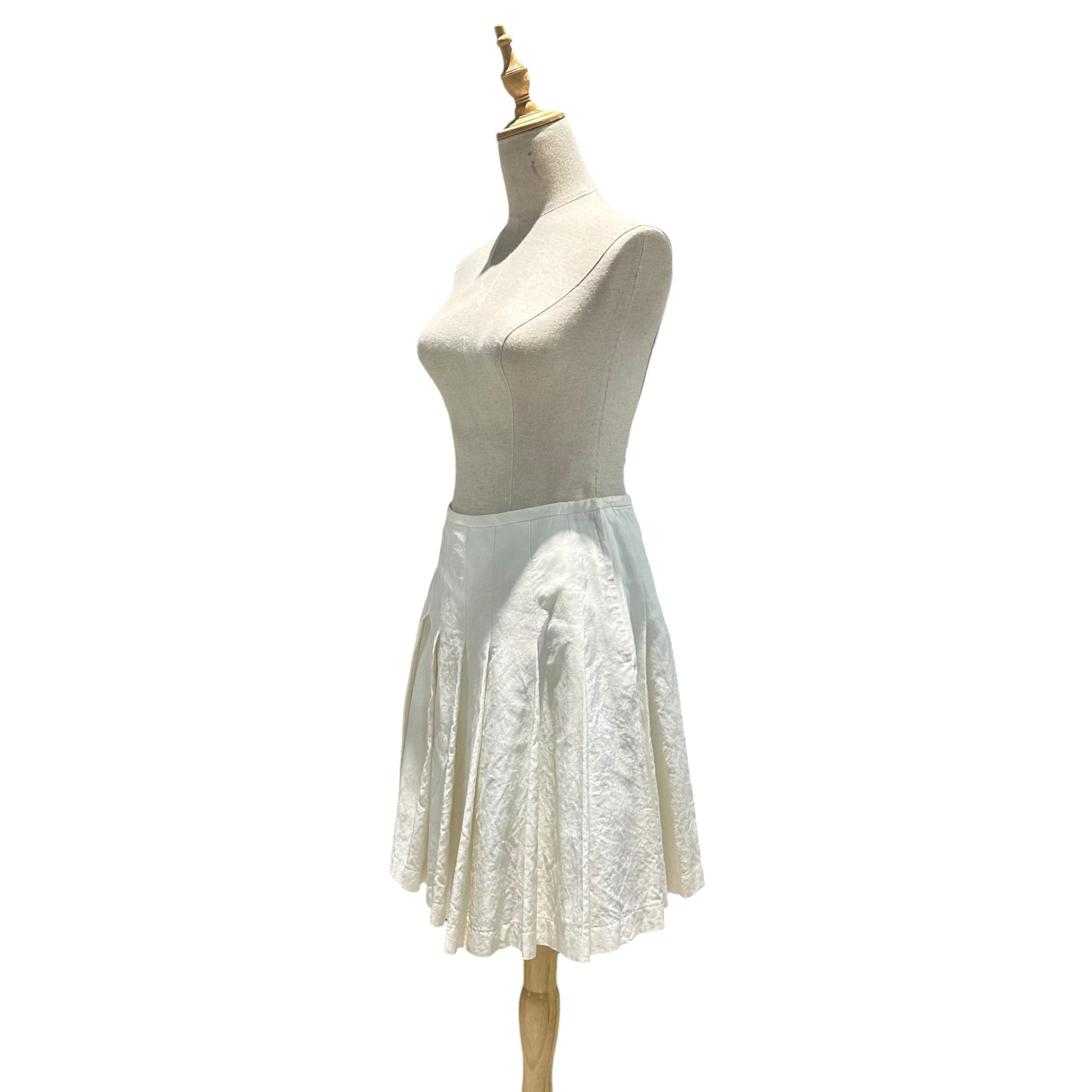 robe de chambre COMME des GARCONS(ローブドシャンブルコムデギャルソン) 2001SS Pleated Flare Skirt プリーツ フレア ひざ丈 スカート RS10035 M ホワイト AD2000 00's レーヨン