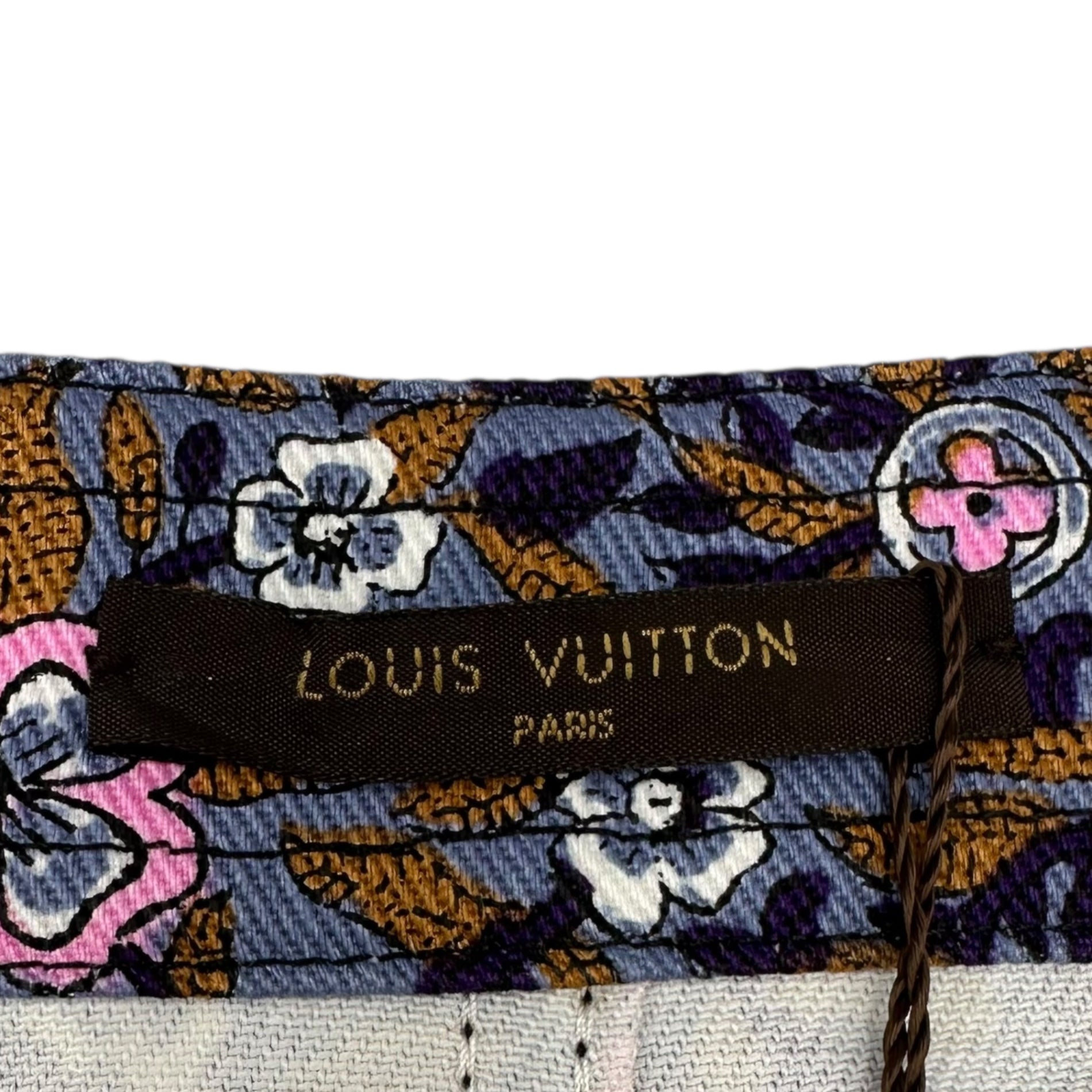 LOUIS VUITTON(ルイヴィトン) Floral Print Cotton Flare Mini Skirt 花柄 コットン フレア ミニ スカート RW152A F8SK25B74 40 パープル×ピンク
