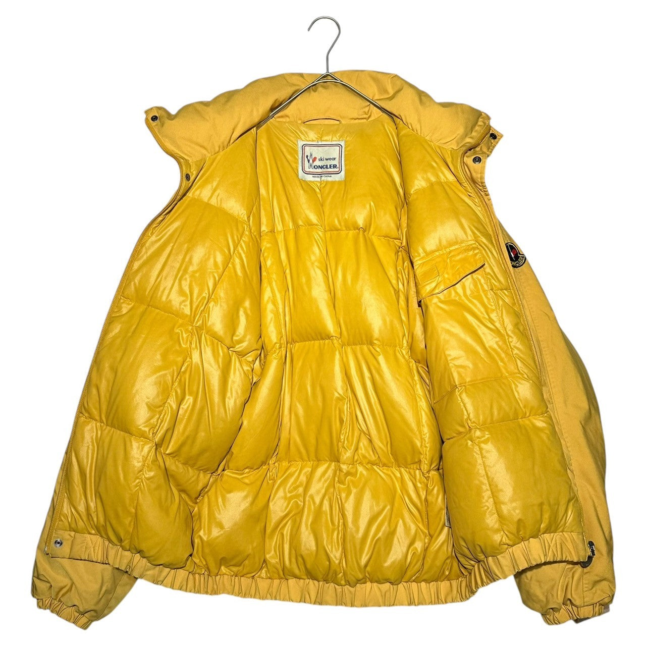 MONCLER(モンクレール) 80's Asics vintage down jacket アシックス製 ヴィンテージ ダウン ジャケット SMQ119 170(ML程度) イエロー 80年代 OLD