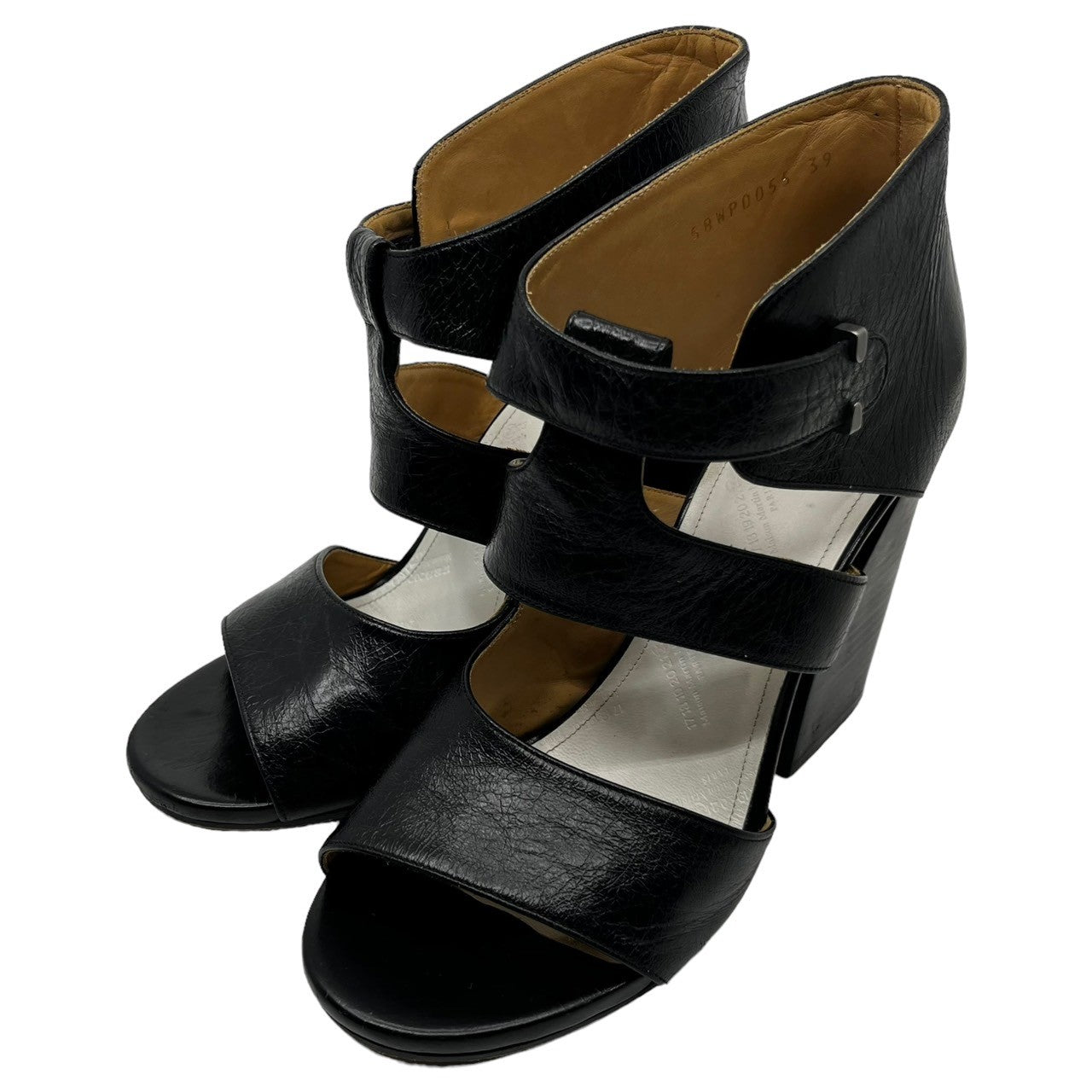 Maison Martin Margiela(メゾン マルタンマルジェラ) leather mule sandals レザー ミュール サンダル 58WP0055 SIZE 39(24.5~25.0cm) ブラック 箱付 ヒール