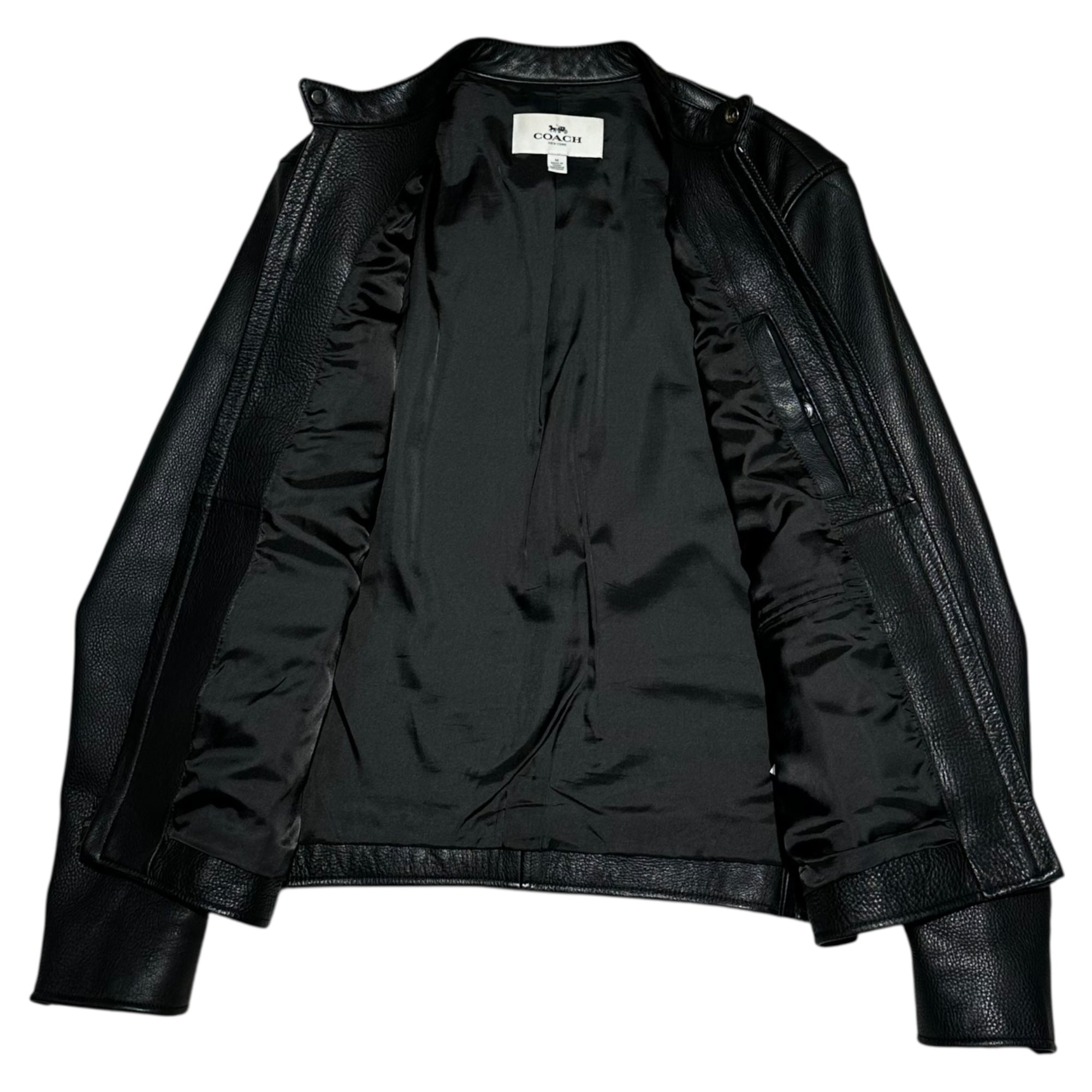 COACH(コーチ) Cowhide Single Rider Jacket カウハイド シングル ライダース ジャケット F86594 M ブラック 牛革 レザー