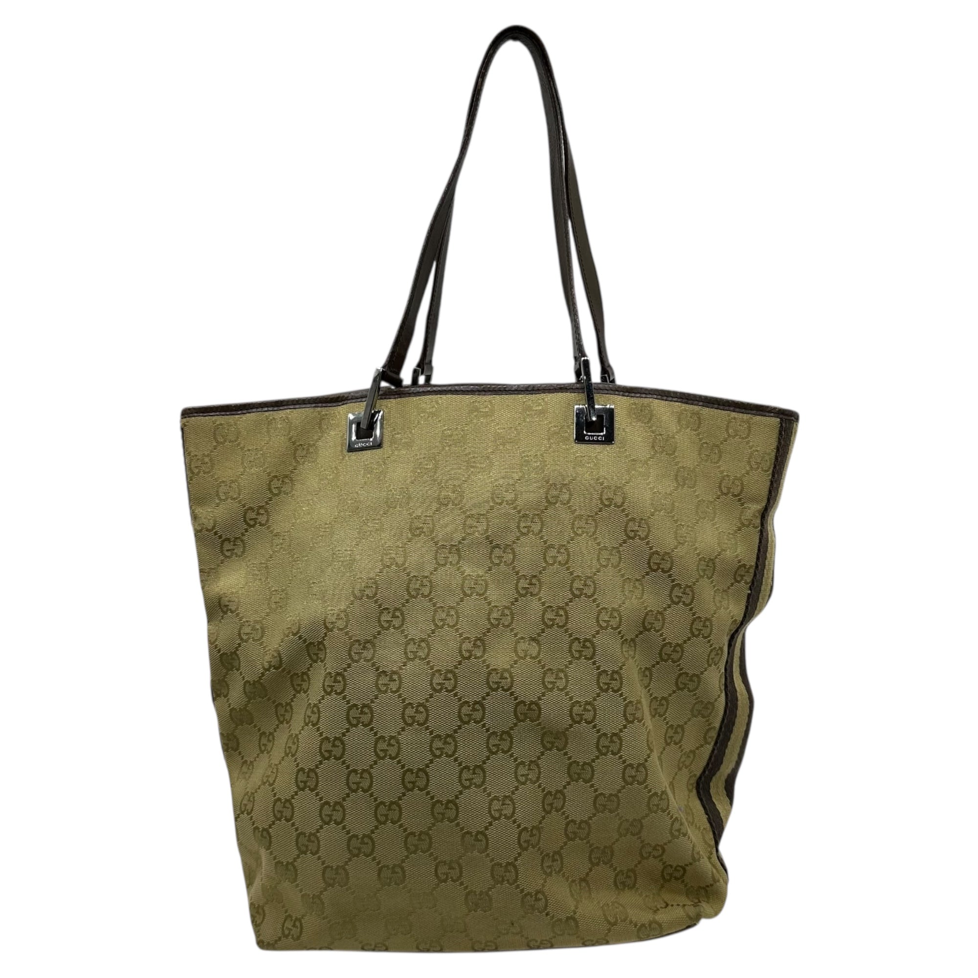 GUCCI(グッチ) GG Canvas Tote Bag GG キャンバス レザー トート バッグ 31243 ベージュ×ブラウン