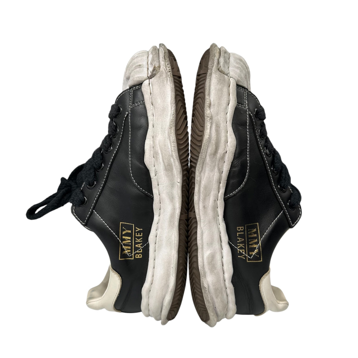 Maison MIHARA YASUHIRO(メゾンミハラヤスヒロ) Blakey Leather Low-Cut Sneakers ブレイキー レザー ローカット スニーカー A06FW702 42 ブラック×ホワイト