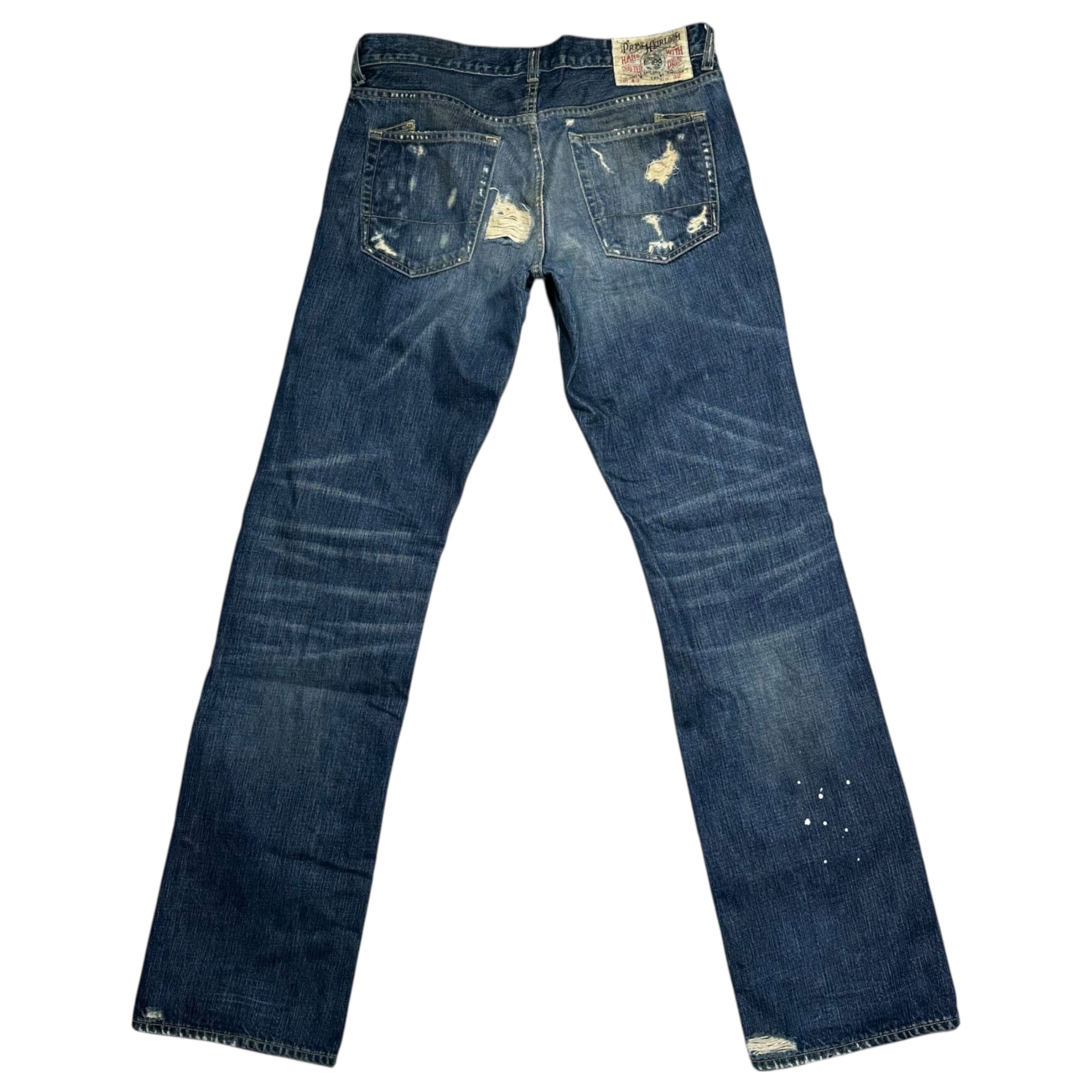 PRPS(ピーアールピーエス) Vintage-Washed Denim Pants ヴィンテージ 加工 デニム パンツ 32 インディゴ