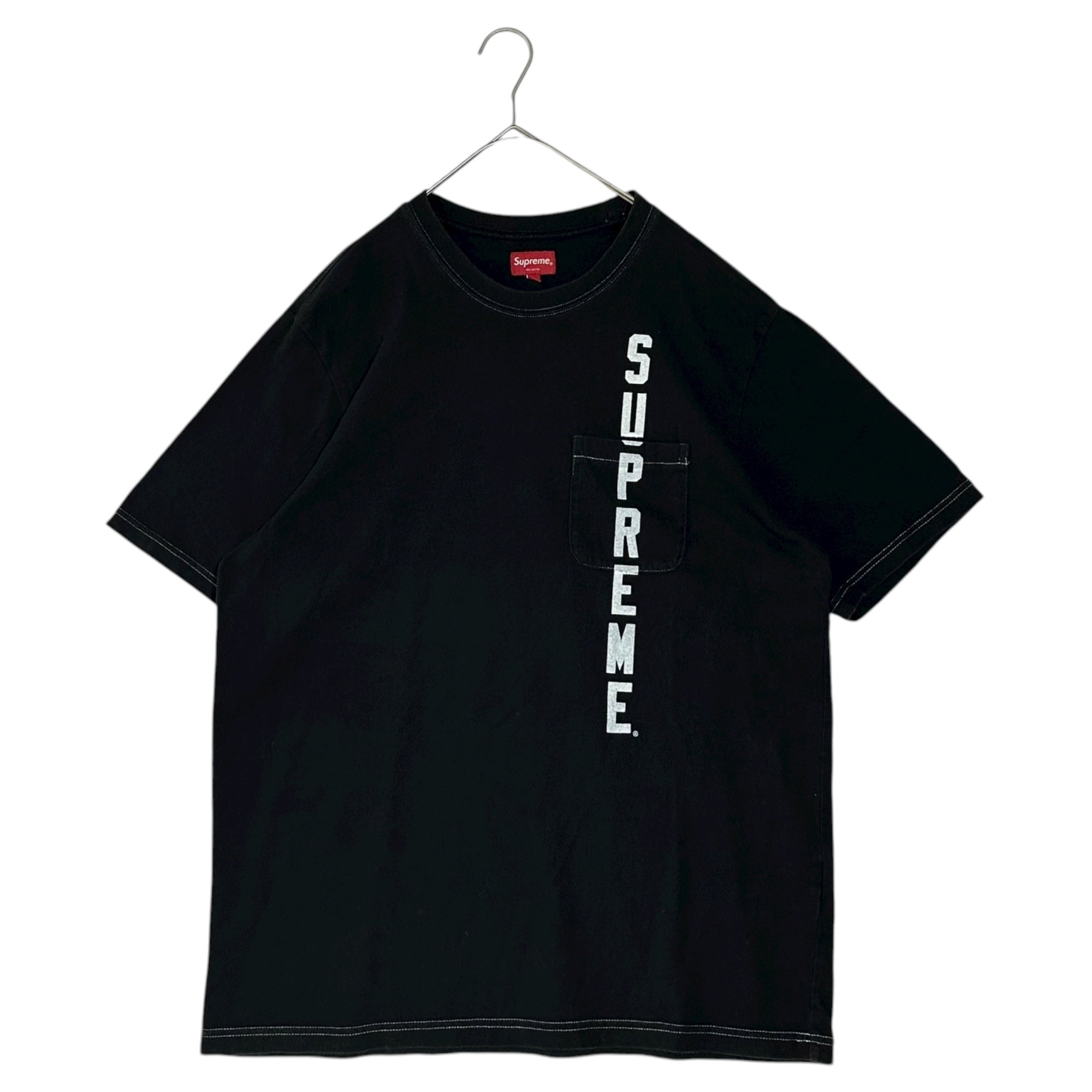SUPREME(シュプリーム) 20SS Contrast Stitch Pocket Tee ロゴ プリント ポケット Tシャツ L ブラック