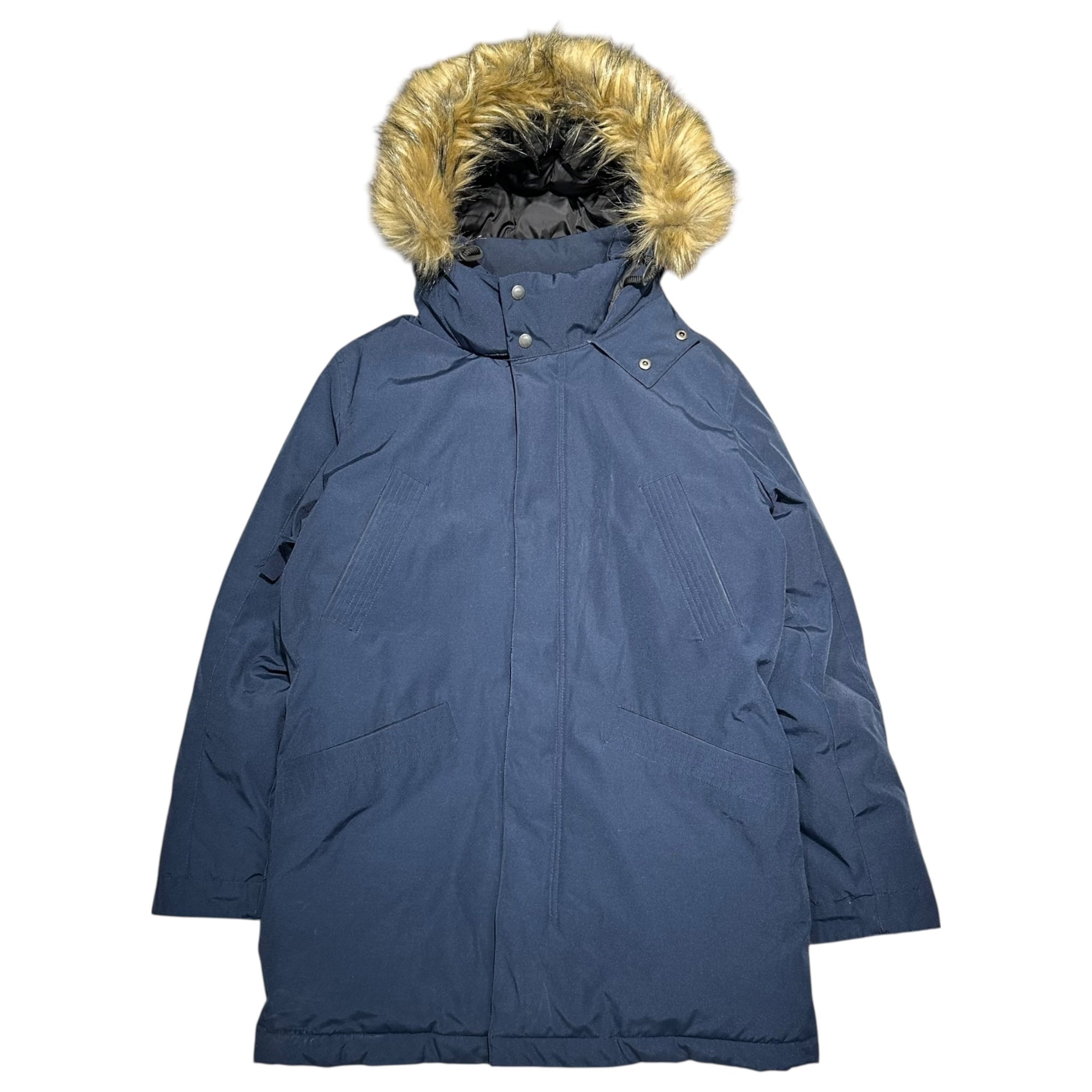 COLE HAAN(コールハーン) Fur-Trimmed Down Jacket ファー付 ダウン ジャケット 53ZAW9036 S ネイビー