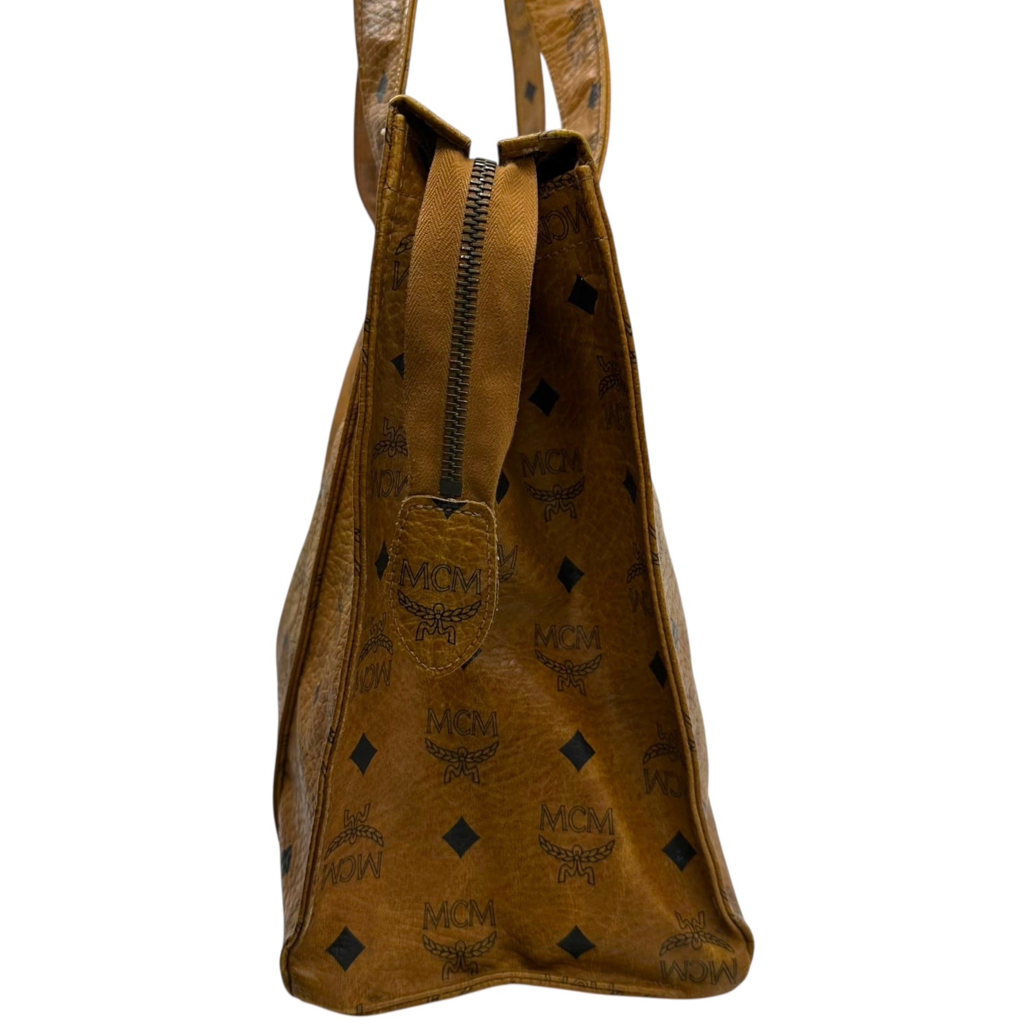 MCM(エムシーエム) Visetos Monogram Tote Bag ヴィセトス モノグラム トート バッグ 8083M ブラウン ririジップ使用