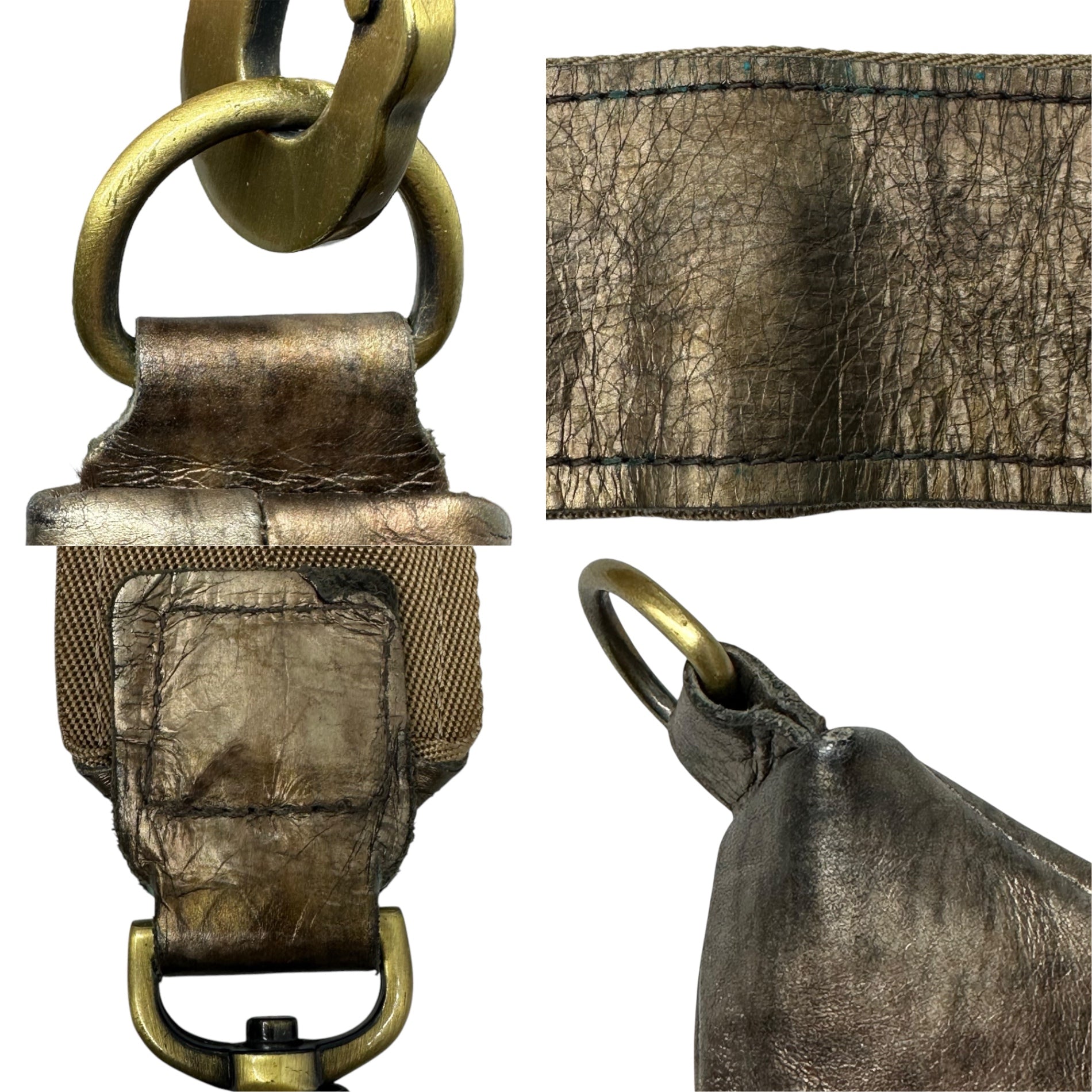 JAS-M.B.(ジャスエムビー) England made Gold coated leather shoulder bag イングランド製 ゴールド コーティング レザー ショルダー バッグ ゴールド