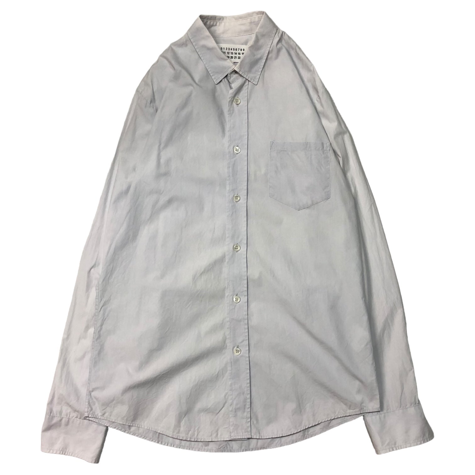 MAISON MARGIELA(メゾンマルジェラ) 12SS Punching processing regular collar shirt/パンチング加工レギュラーカラーシャツ S30DL0215 44(S程度) ライトグレー