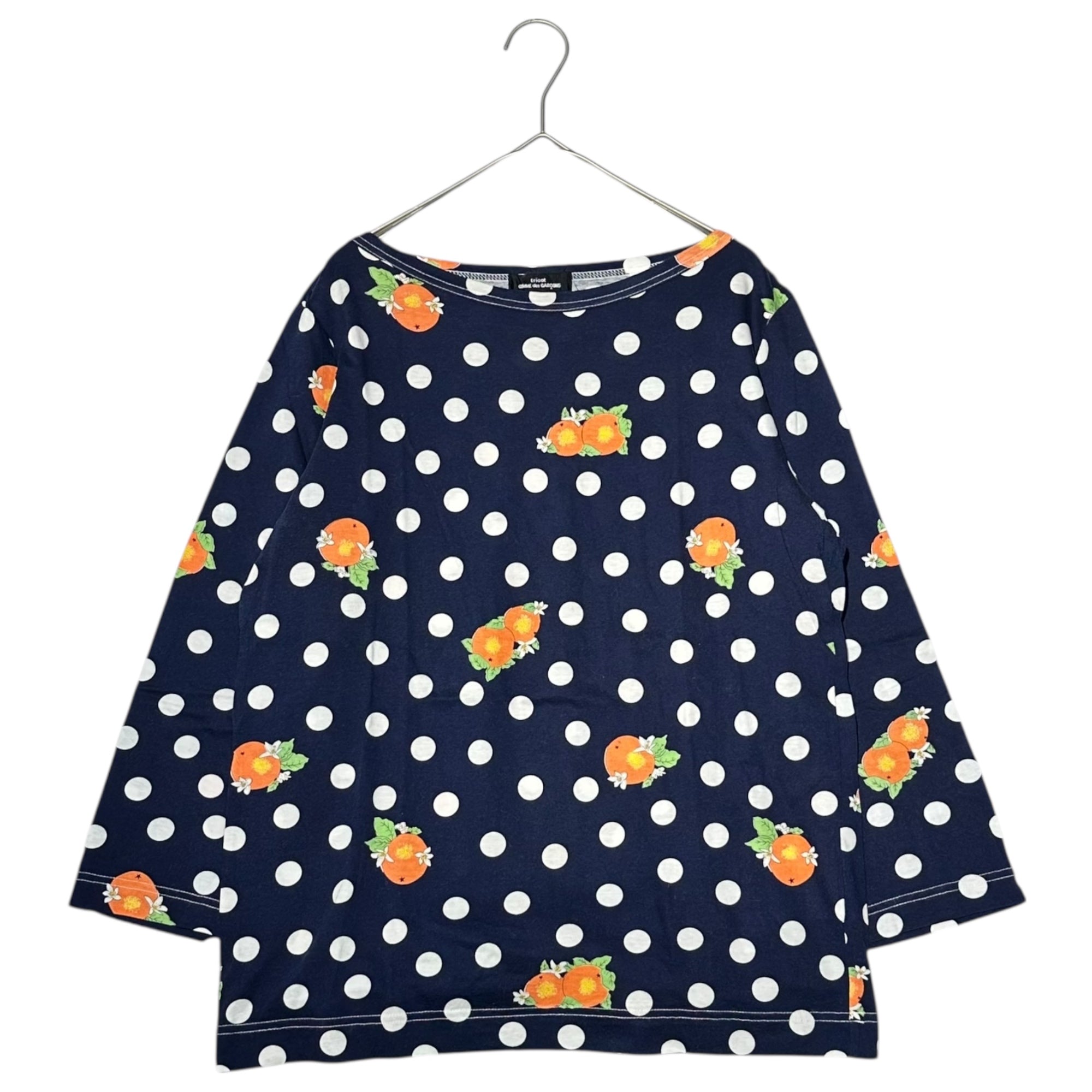 tricot COMME des GARCONS(トリココムデギャルソン) 11SS Orange Dot Long-Sleeve T-Shirt オレンジ ドット 長袖 Tシャツ TG-T011 M ネイビー AD2010 みかん