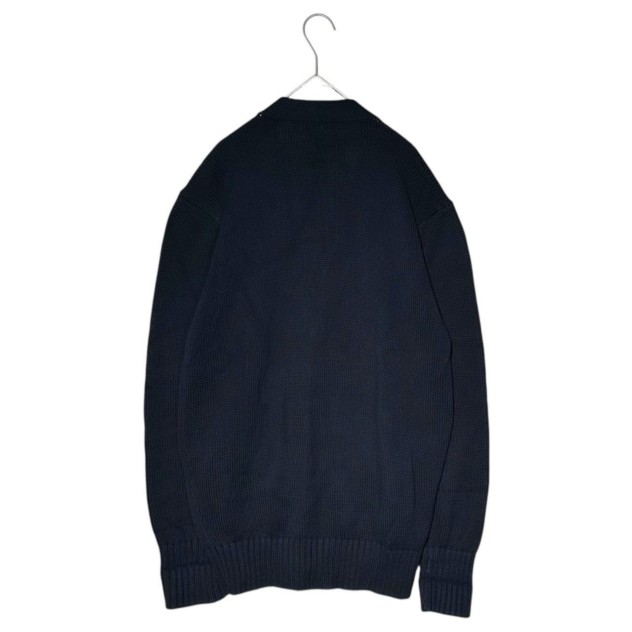 POLO RALPH LAUREN(ポロラルフローレン) 90's~00's Pony Embroidered Cotton V-Neck Knit Cardigan ポニー 刺繍 コットン Vネック ニット カーディガン M ネイビー インパクト21