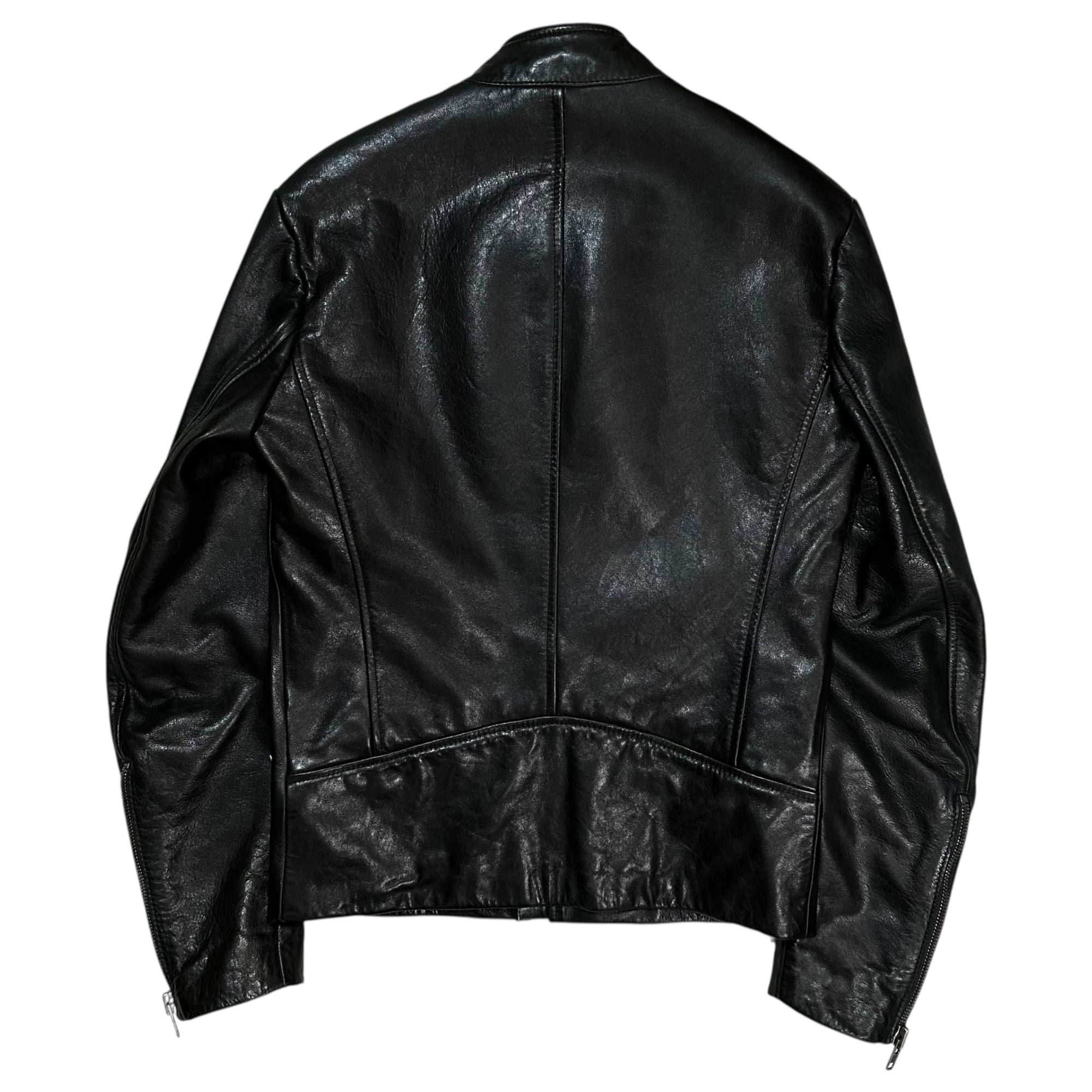 Maison Martin Margiela(メゾン マルタンマルジェラ) 11AW 5-ZIP LEATHER JACKET - Cowhide ハチノジ ライダース ジャケット 牛革 S30AM0203 44(XS程度) ブラック レザー