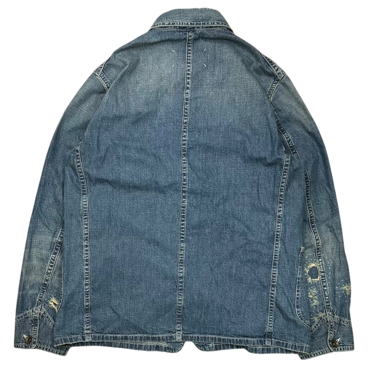 MAISON MARGIELA(メゾンマルジェラ) 2026AW SPORTS JACKET スポーツ デニム ジャケット S50AM0658 42 ライトインディゴ デストロイ カバーオール