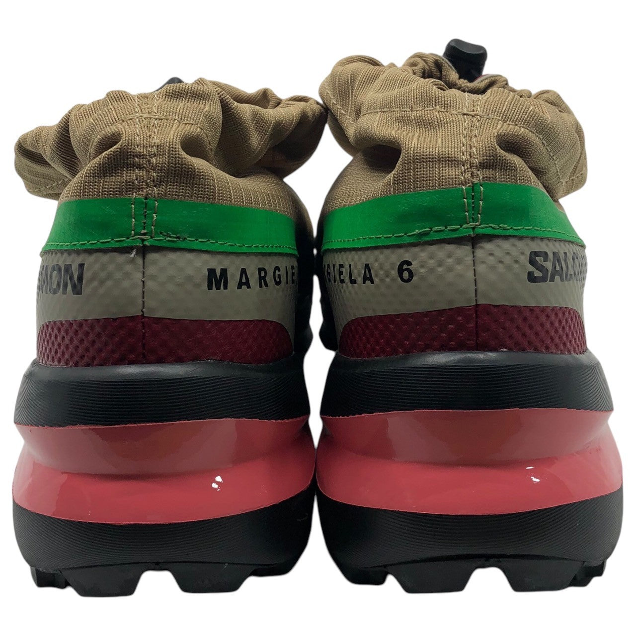 MM6 MAISON MARGIELA×Salomon(エムエムシックス メゾンマルジェラ×サロモン) 22SS CROSS LOW クロスロー  テック スニーカー 471698 S66WS0080 27.5cm ベージュ×グリーン×ピンク