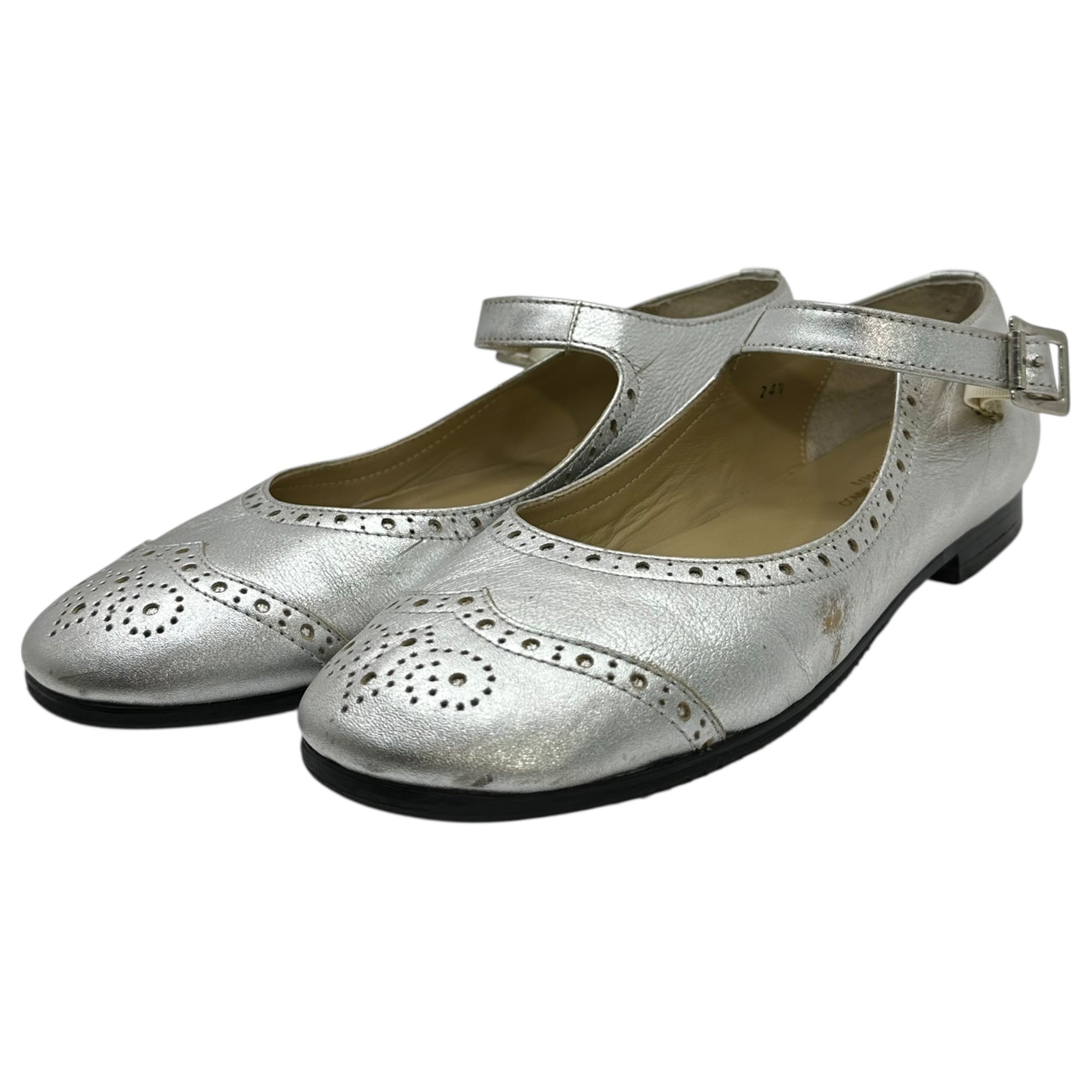 tricot COMME des GARCONS(トリココムデギャルソン) Wing Tip Leather Mary Jane ウィング チップ レザー メリージェーン 24.5cm シルバー
