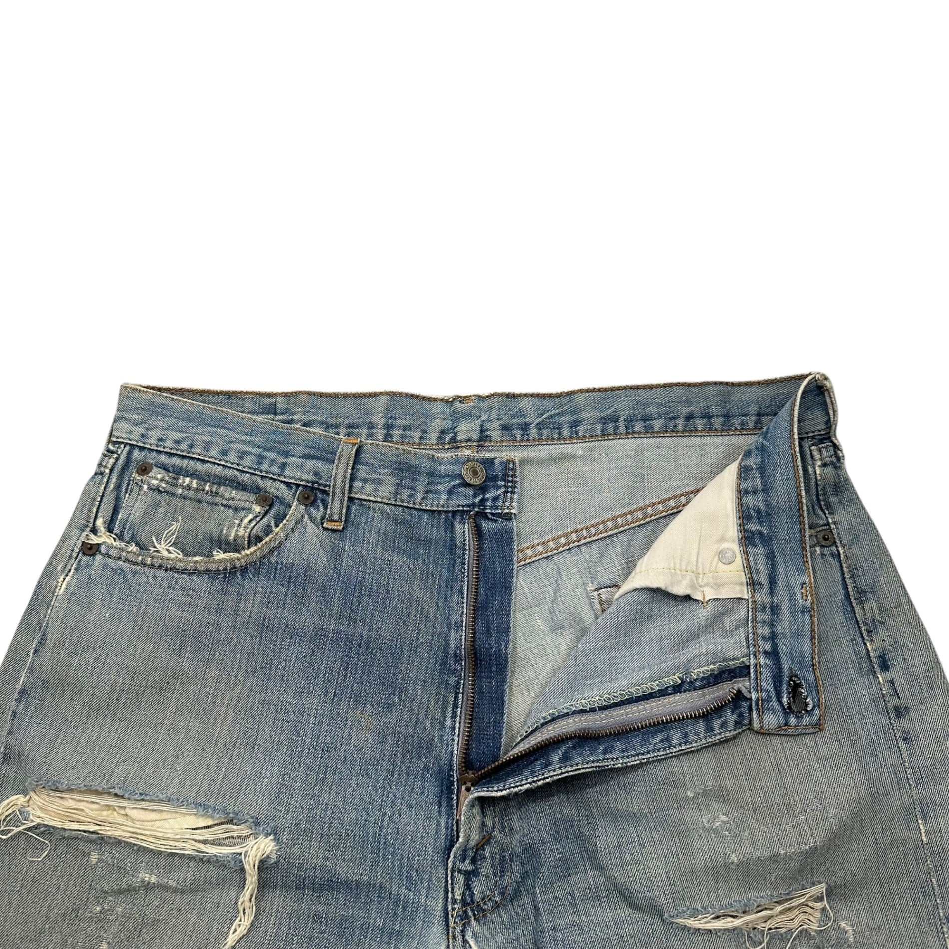 Levi's(リーバイス) 60's 505 BIG E DENIM SHORTS - Cut Off ヴィンテージ デニム ショーツ カットオフ 約W37(94cm) ライトインディゴ 60年代 ヴィンテージ ハーフ ショート パンツ