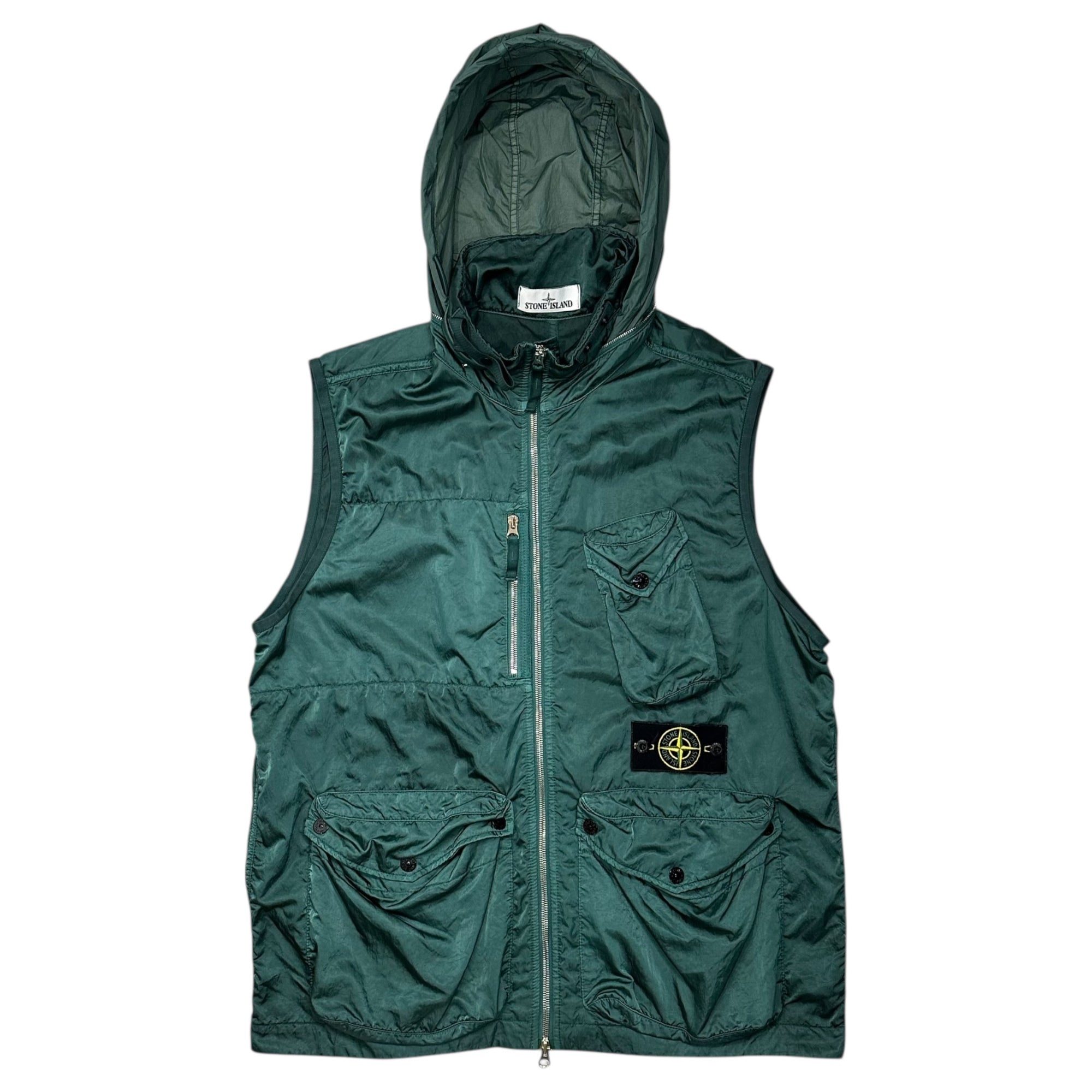 STONE ISLAND(ストーンアイランド) 21SS NYLON RASO-TC VEST ナイロン ベスト 7415G0430 L グリーン