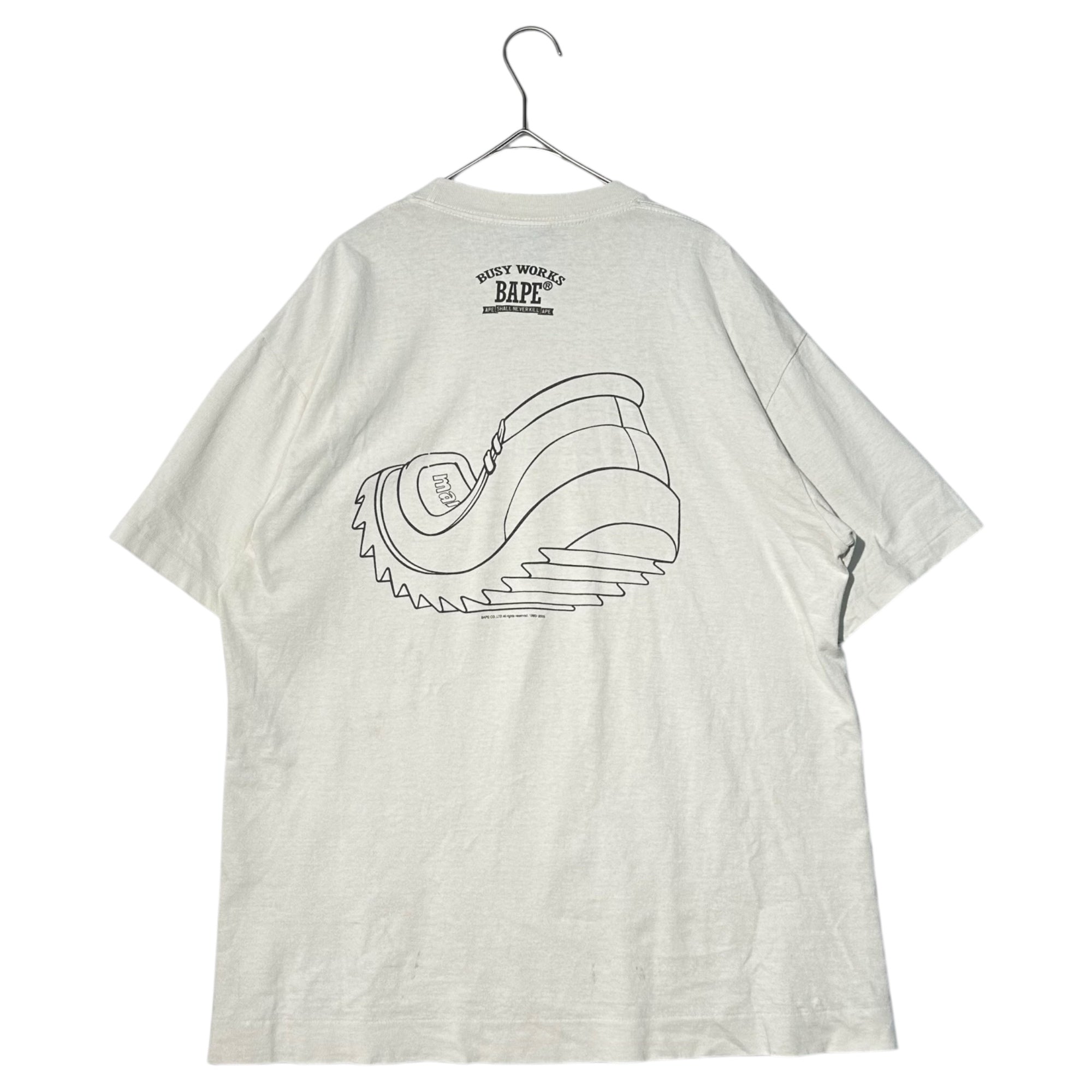 A BATHING APE(アベイシングエイプ) 00's Foot Soldier Print T-Shirt フットソルジャー プリント Tシャツ L ホワイト×ブラック