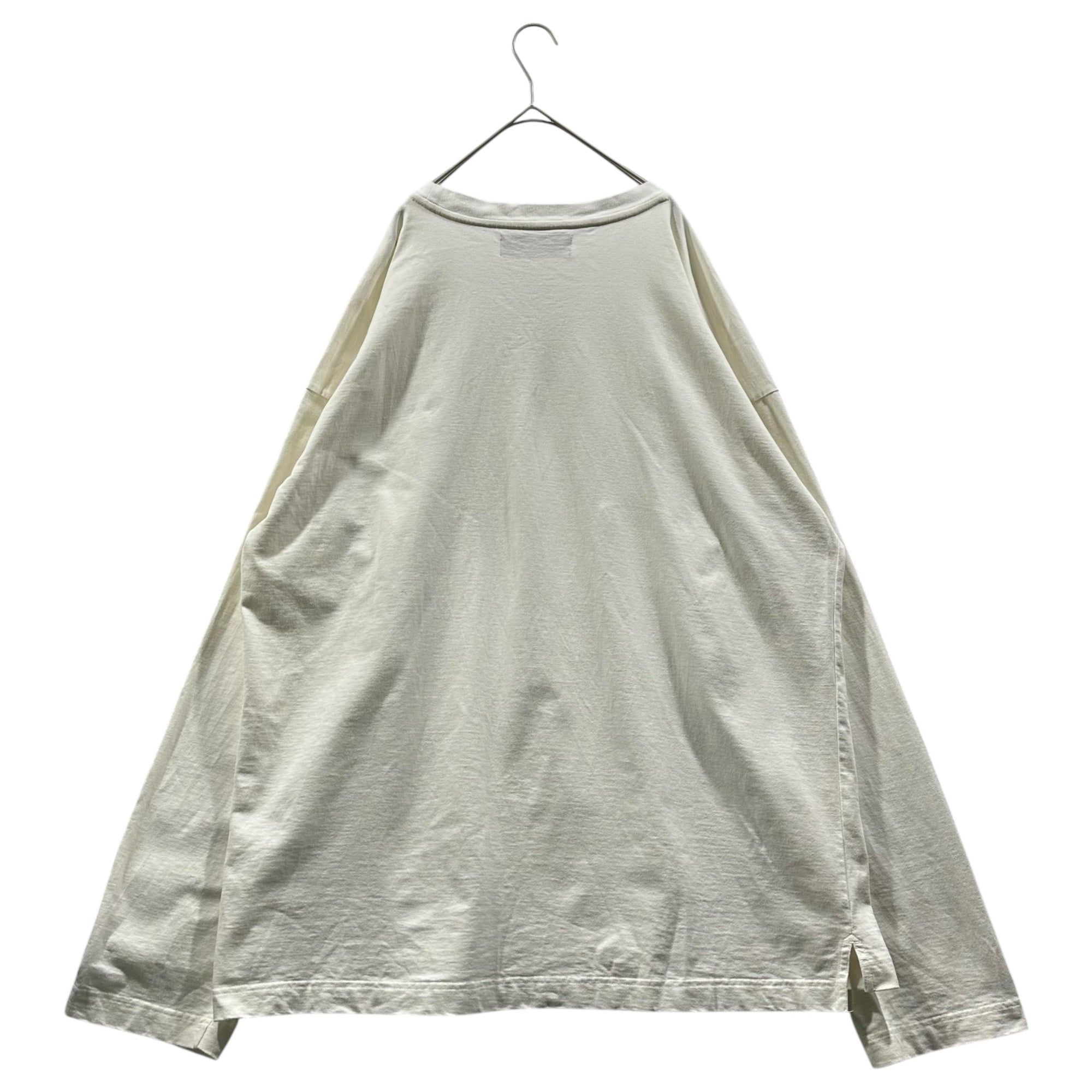 Maison MIHARA YASUHIRO(メゾンミハラヤスヒロ) Heavyweight crew neck logo long sleeve shirt ヘビーウェイト クルーネック ロゴ長袖カットソー 106LT502 52 ホワイト