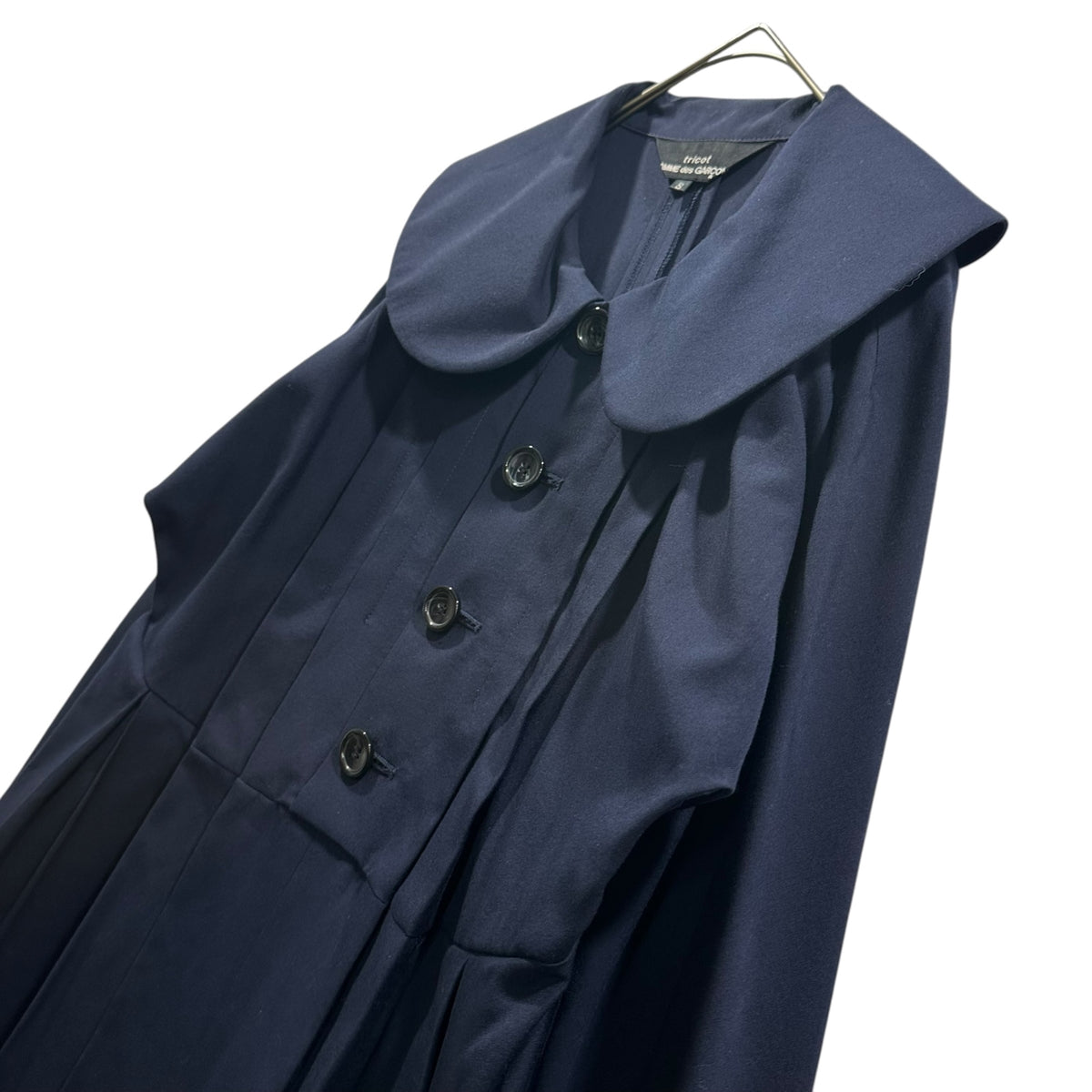 tricot COMME des GARCONS(トリココムデギャルソン) 2009SS Big-Button Round-Neck Pullover Dress ビッグ ボタン 丸襟 プルオーバー ワンピース TC-O004 S ネイビー AD2008