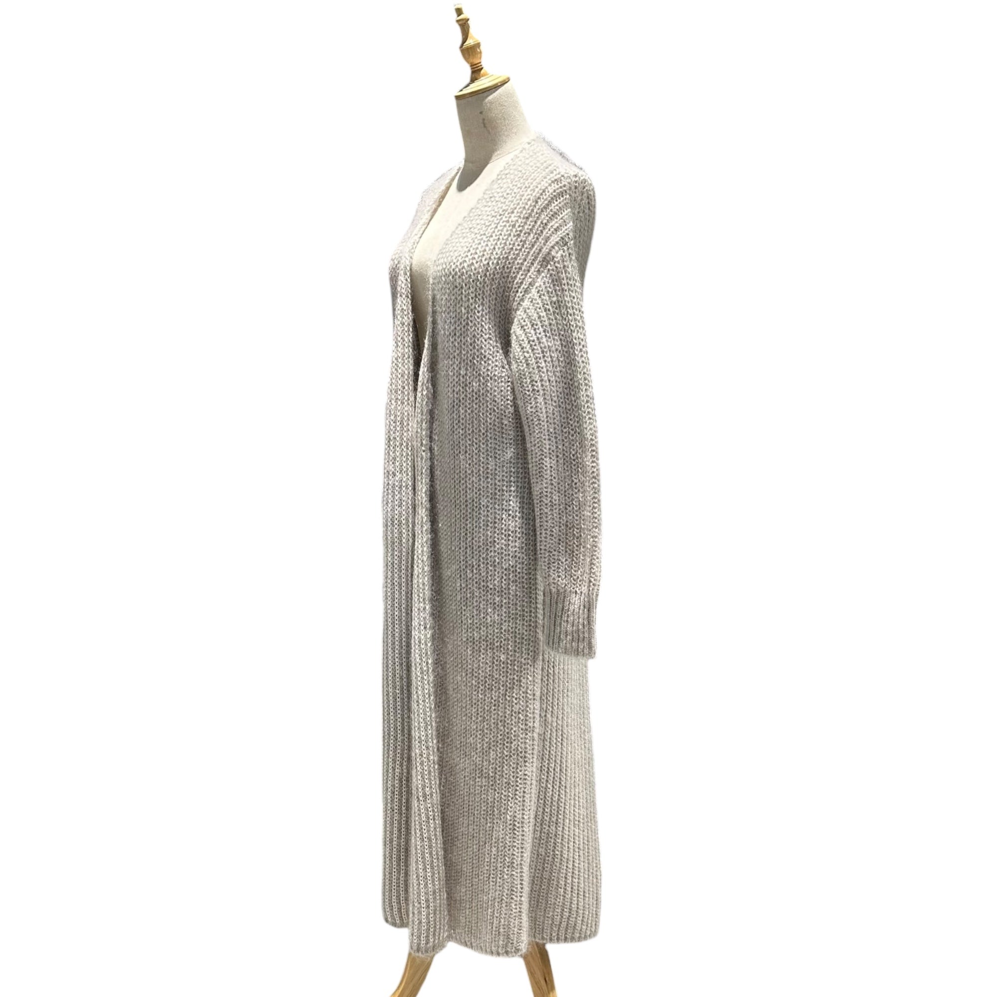 CHANEL(シャネル) 2004AW Silk Rayon Super Long Cardigan シルク レーヨン スーパー ロング カーディガン P23893W03364 38 ライトグレー 04A ニット