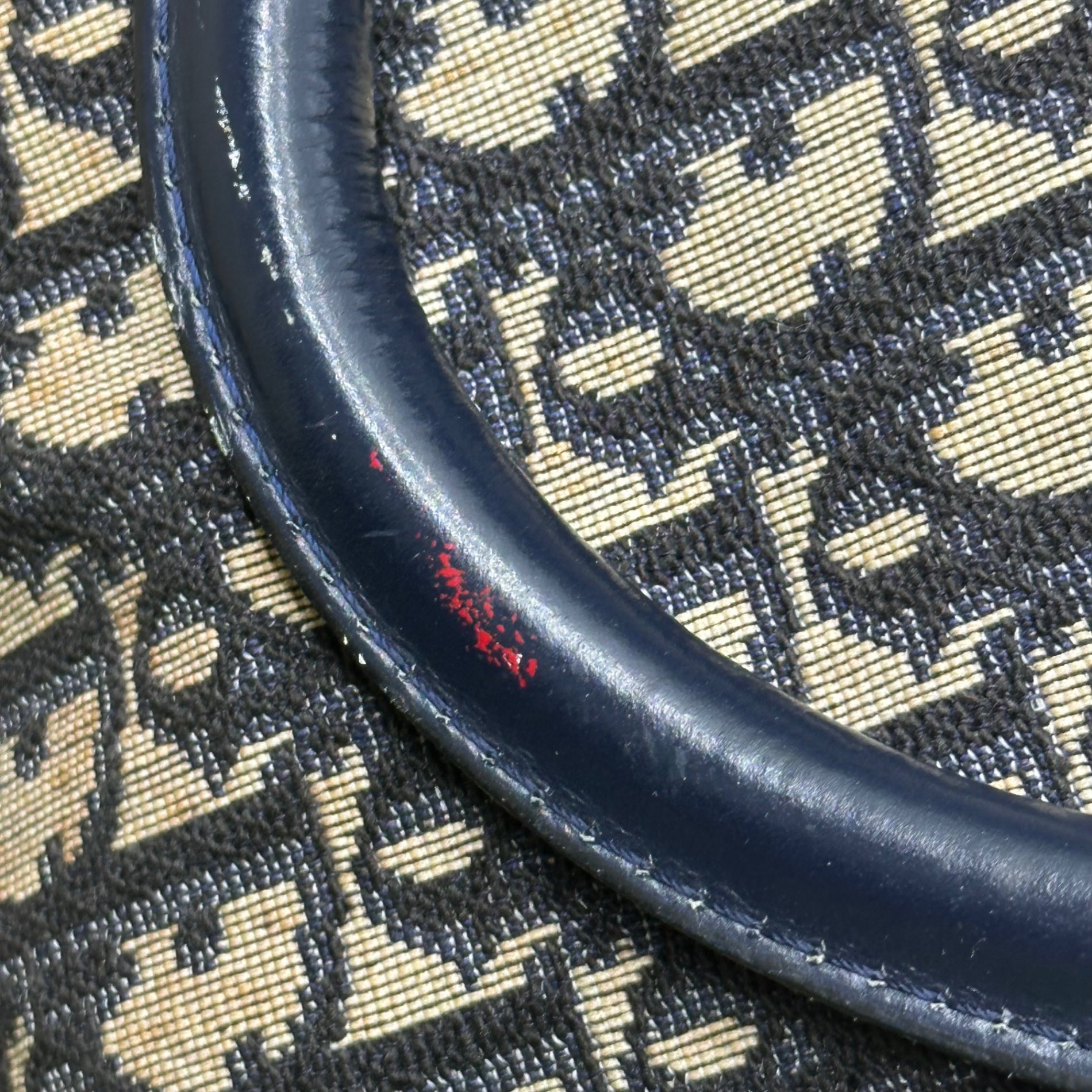 Christian Dior(クリスチャンディオール) Vintage Trotter Boston Bag ヴィンテージ トロッター ボストン バッグ アイボリー×ネイビー