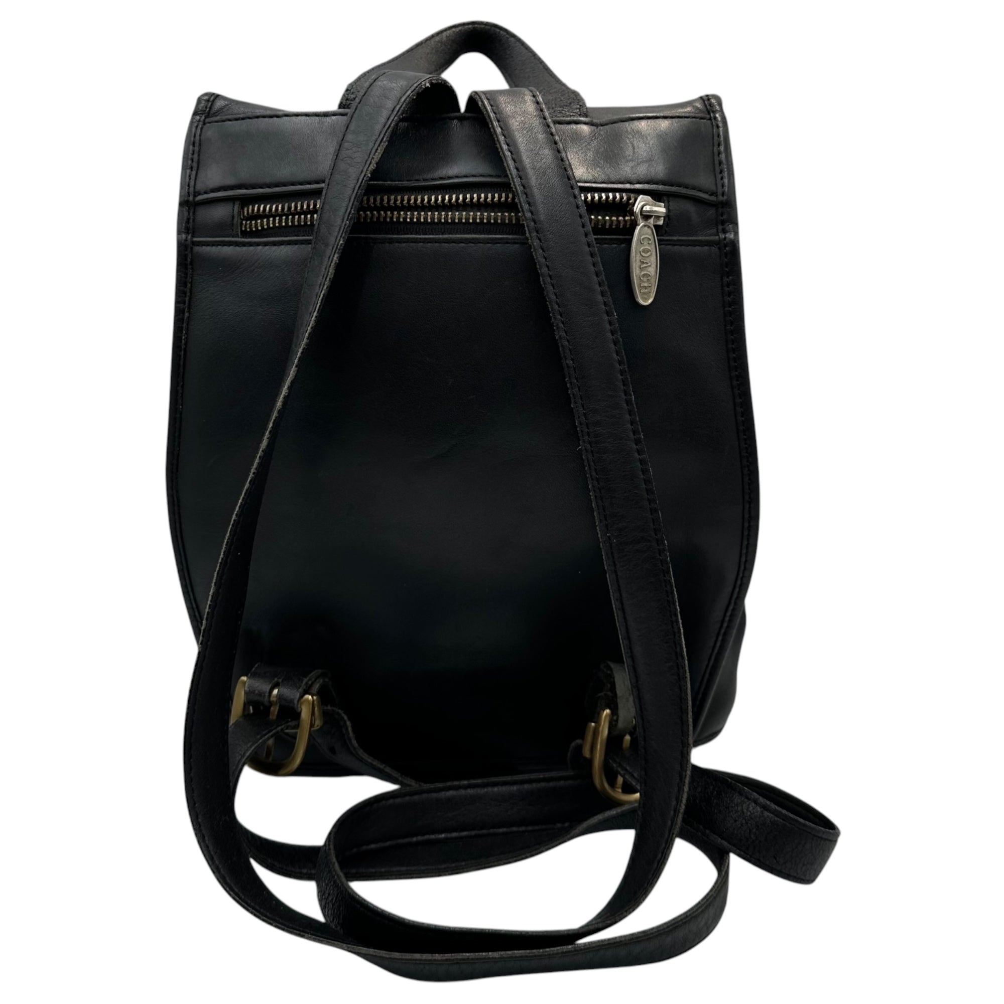 OLD COACH(オールドコーチ) Vintage Turnlock All-Leather Backpack ヴィンテージ ターンロック オールレザー リュック 101-76 ブラック