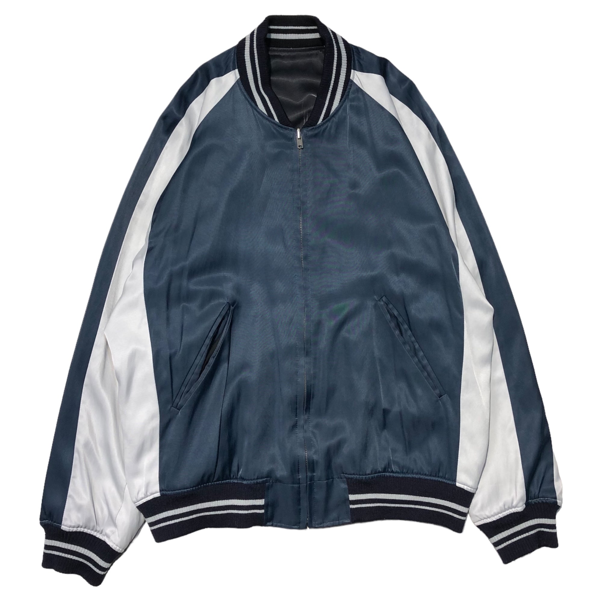 LAD MUSICIAN(ラッドミュージシャン) 18SS R/C SATIN REVERSIBLE BLOUSON 2118-354 42  ブラック×ネイビー