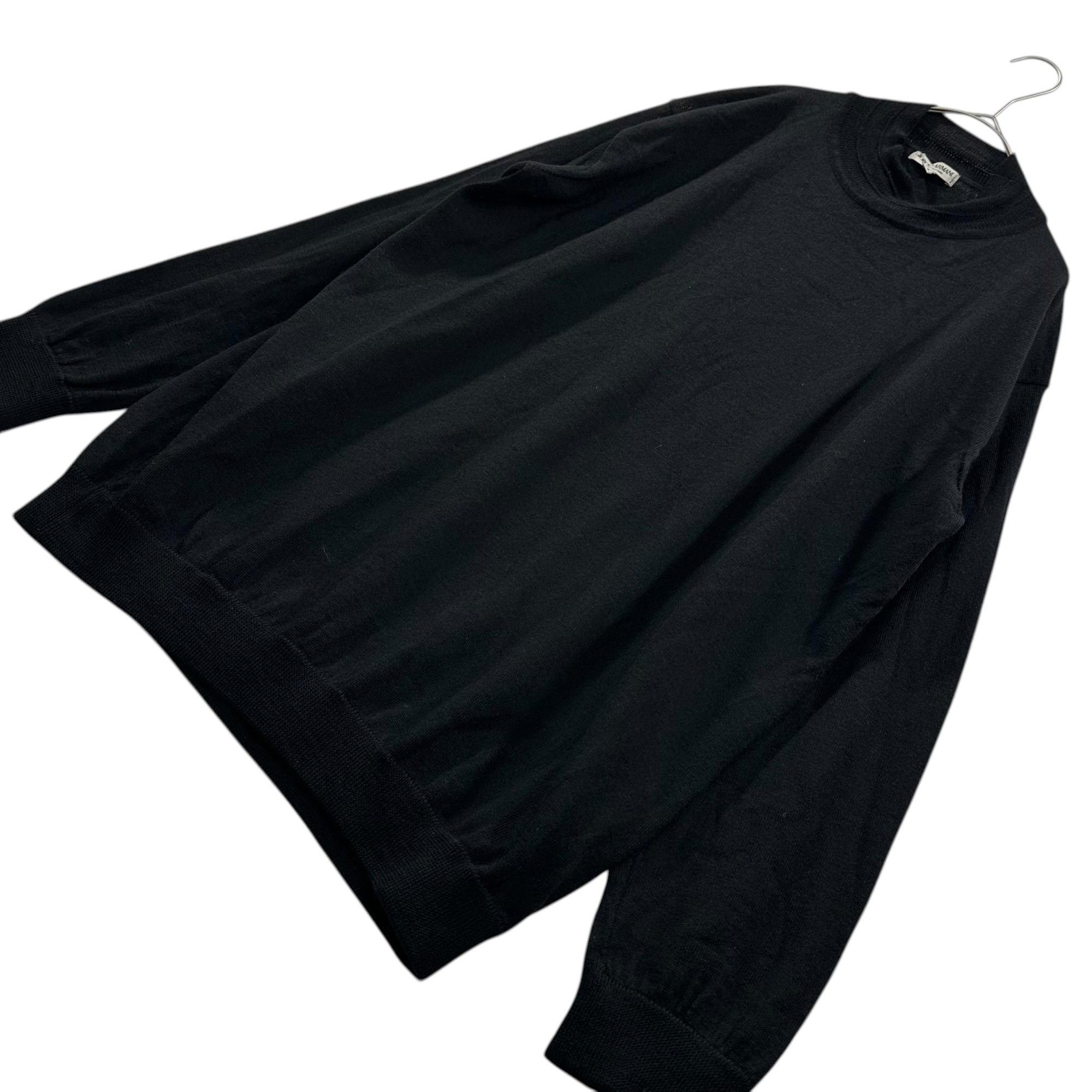 GIORGIO ARMANI(ジョルジオアルマーニ) 90's Cashmere Silk High-Neck Wool Knit 90年代 カシミア シルク ハイネック ウール ニット ART.1154 54(XXL程度) ブラック ヴィンテージ