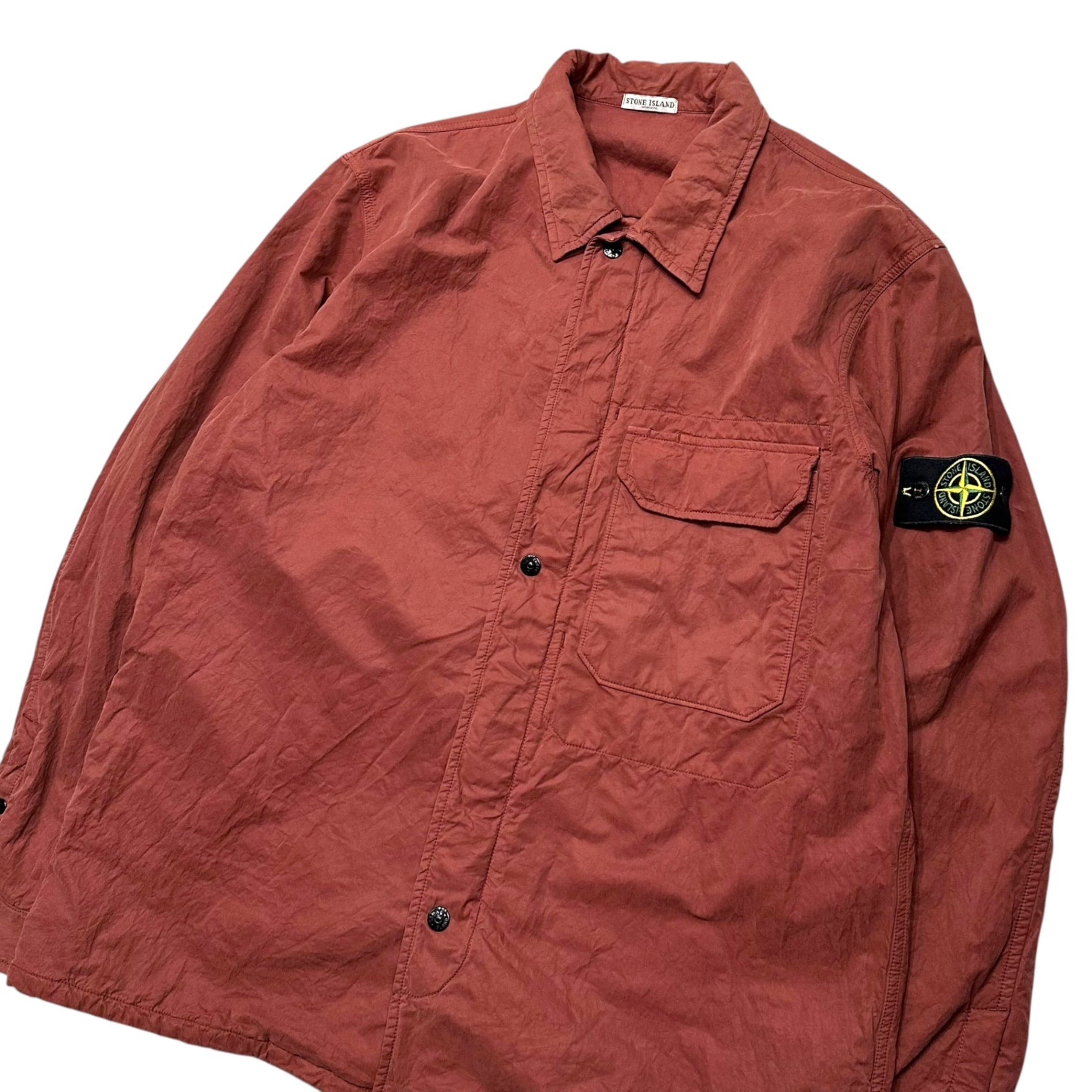 STONE ISLAND(ストーンアイランド) 06AW Garment-dyed C/N Zip-Up Jacket ガーメントダイ コットン ナイロン ジップアップ ジャケット 4515A04/92 XL レッド ブルゾン 00’s アーカイブ