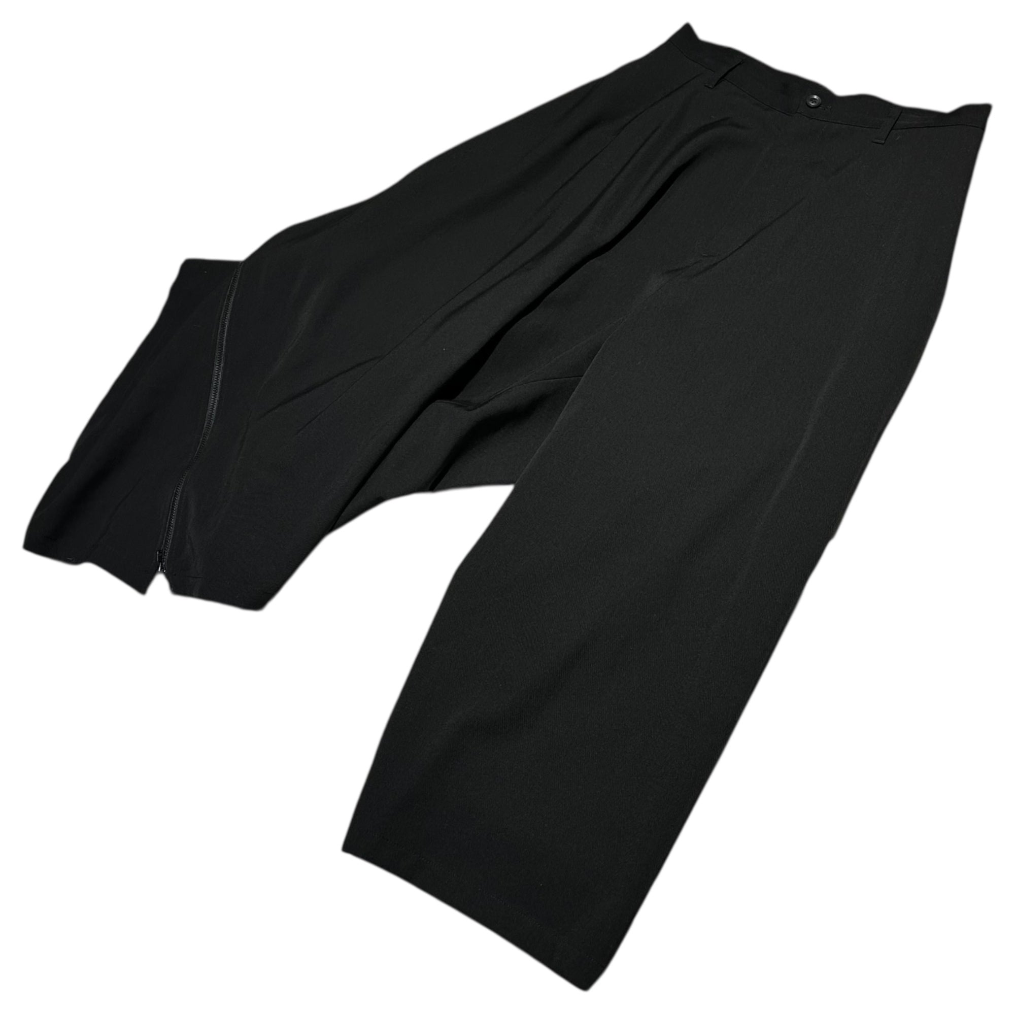 B YOHJI YAMAMOTO(ビー ヨウジヤマモト) Zip Design Asymmetrical Shorts ジップデザイン アシンメトリー ハーフパンツ NV-P58-100 2(M程度) ブラック