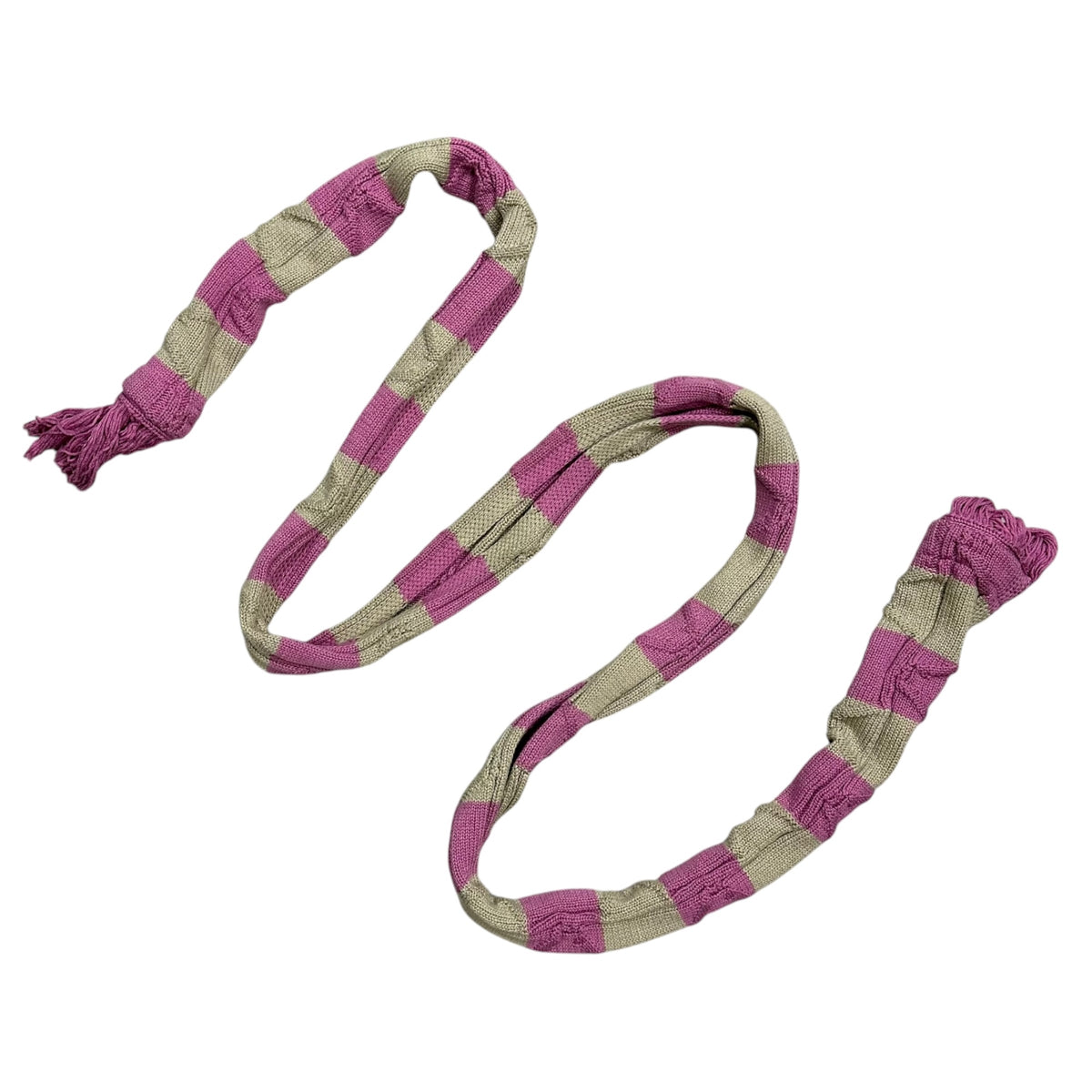 Kiko Kostadinov(キココスタディノフ) 2024SS Merli Scarf コットン ボーダー マフラー KKSS24KN08-95 ピンク×ベージュ