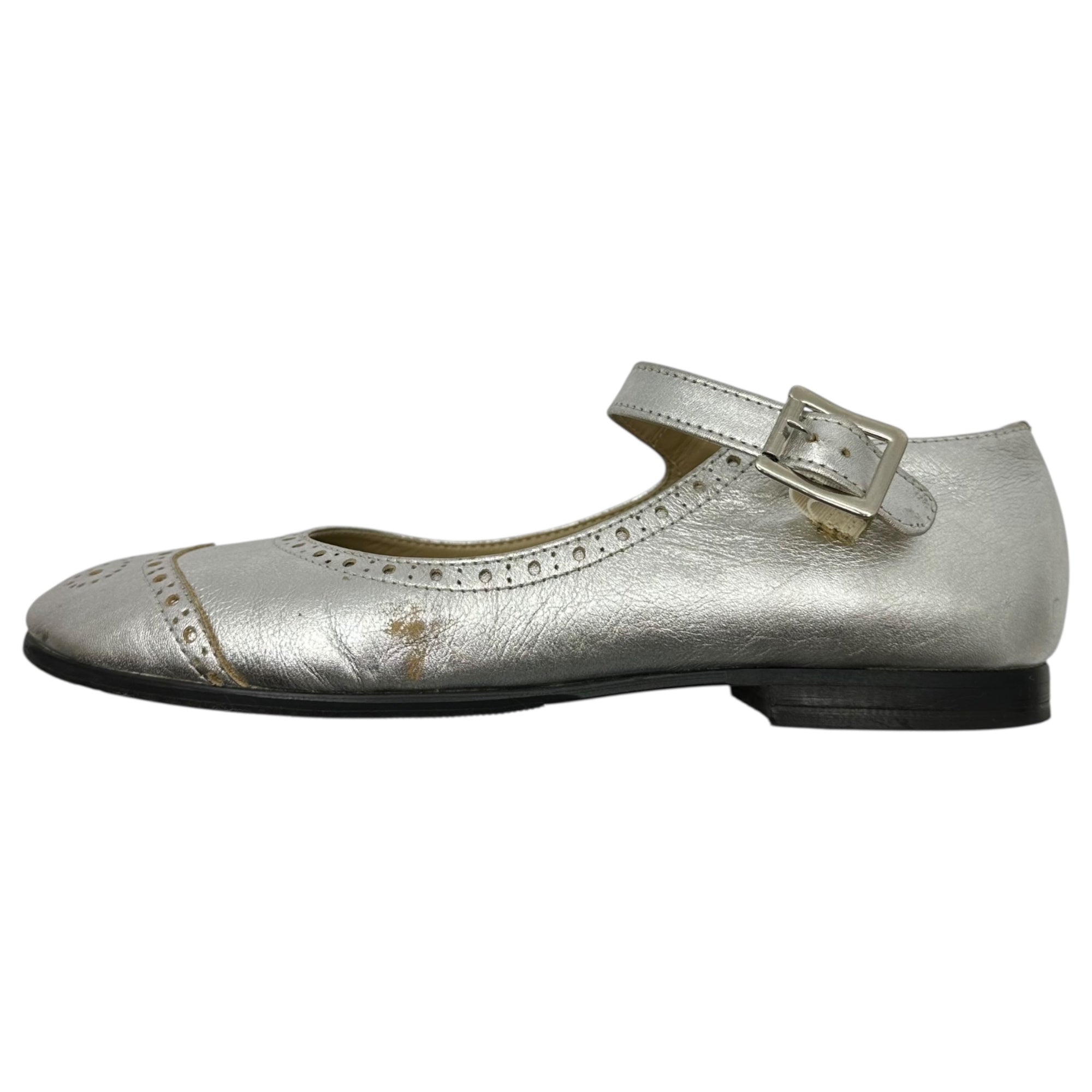 tricot COMME des GARCONS(トリココムデギャルソン) Wing Tip Leather Mary Jane ウィング チップ レザー メリージェーン 24.5cm シルバー