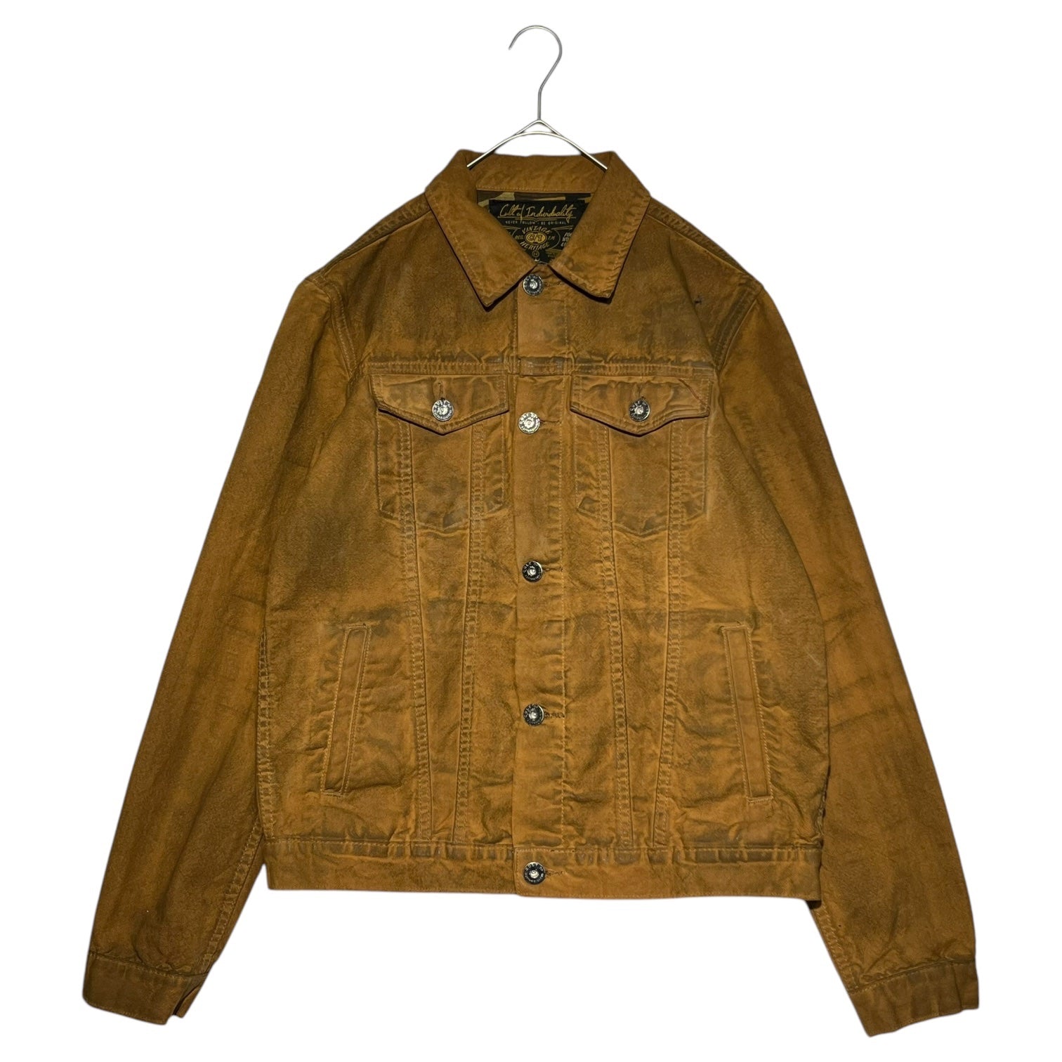 CULT OF INDIVIDUALITY(カルトオブインディビジュアリティー) 00’s coating trucker jacket コーティング トラッカー ジャケット L ブラウン Y2K デニム