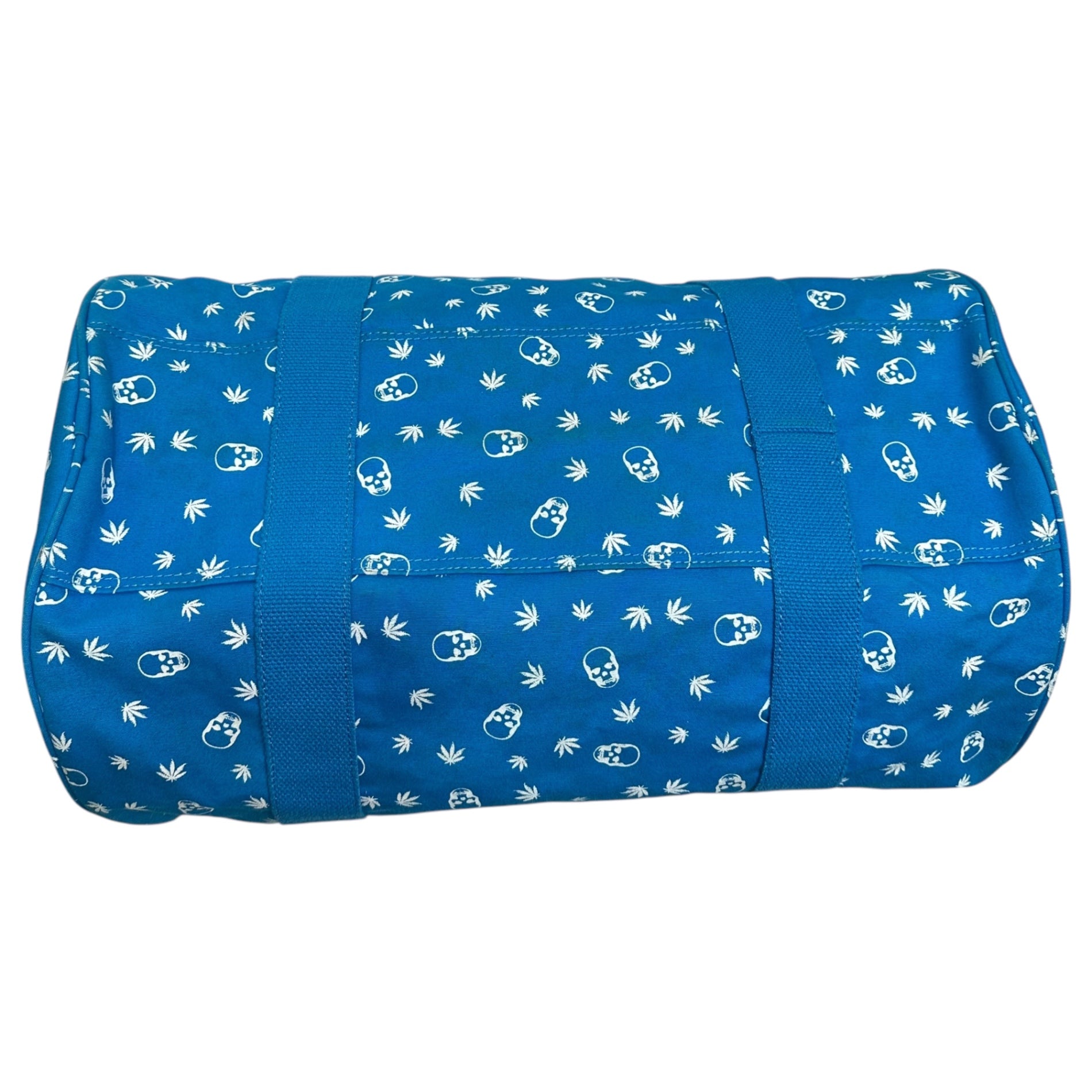 LUCIEN PELLAT-FINET(ルシアンペラフィネ) Skull all over pattern drum bag ドクロ 総柄 ドラム バッグ ブルー ボストン ショルダー