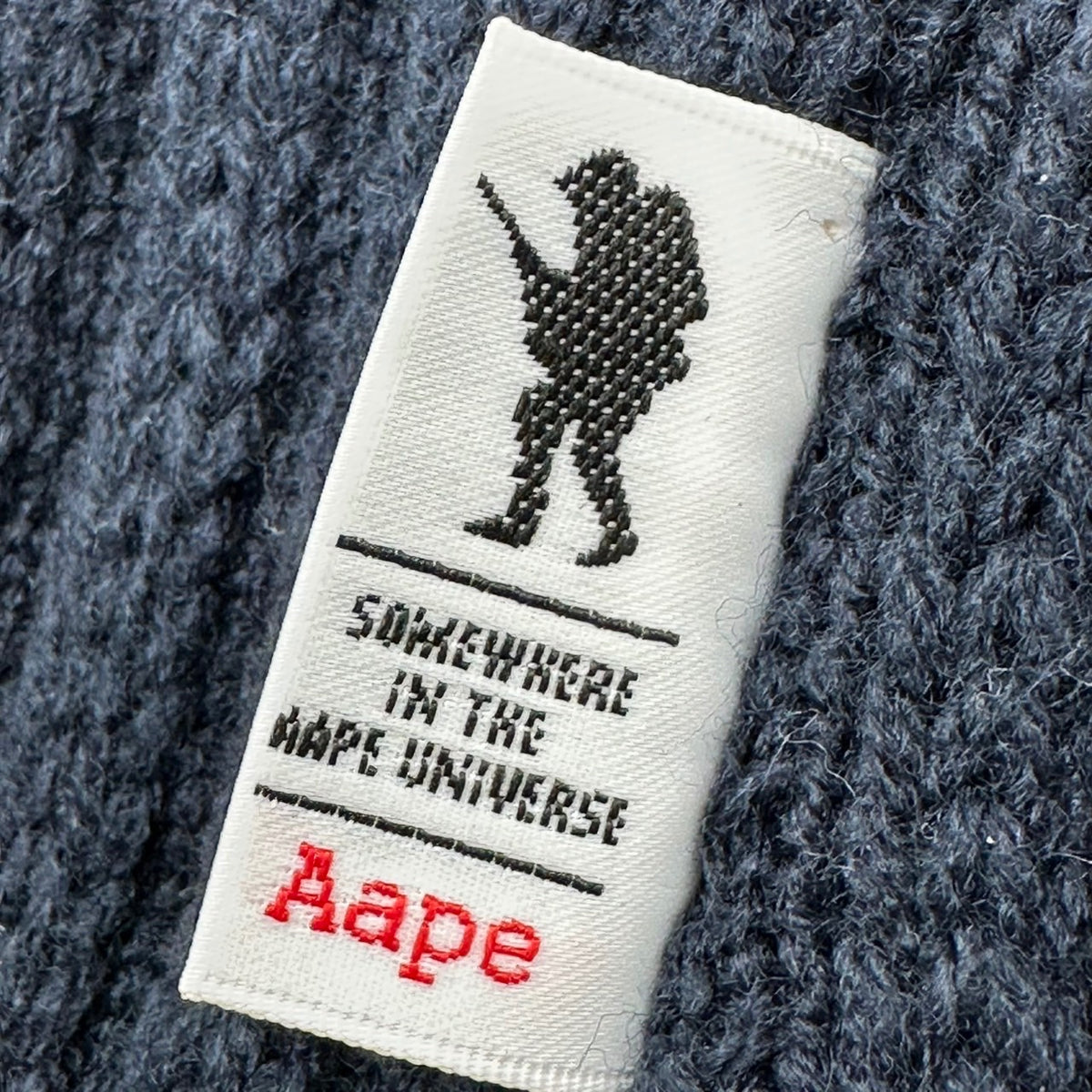 Aape(エーエイプ) Monkey Ortega-Pattern Knit Cap 猿 オルテガ調 ニット キャップ ネイビー