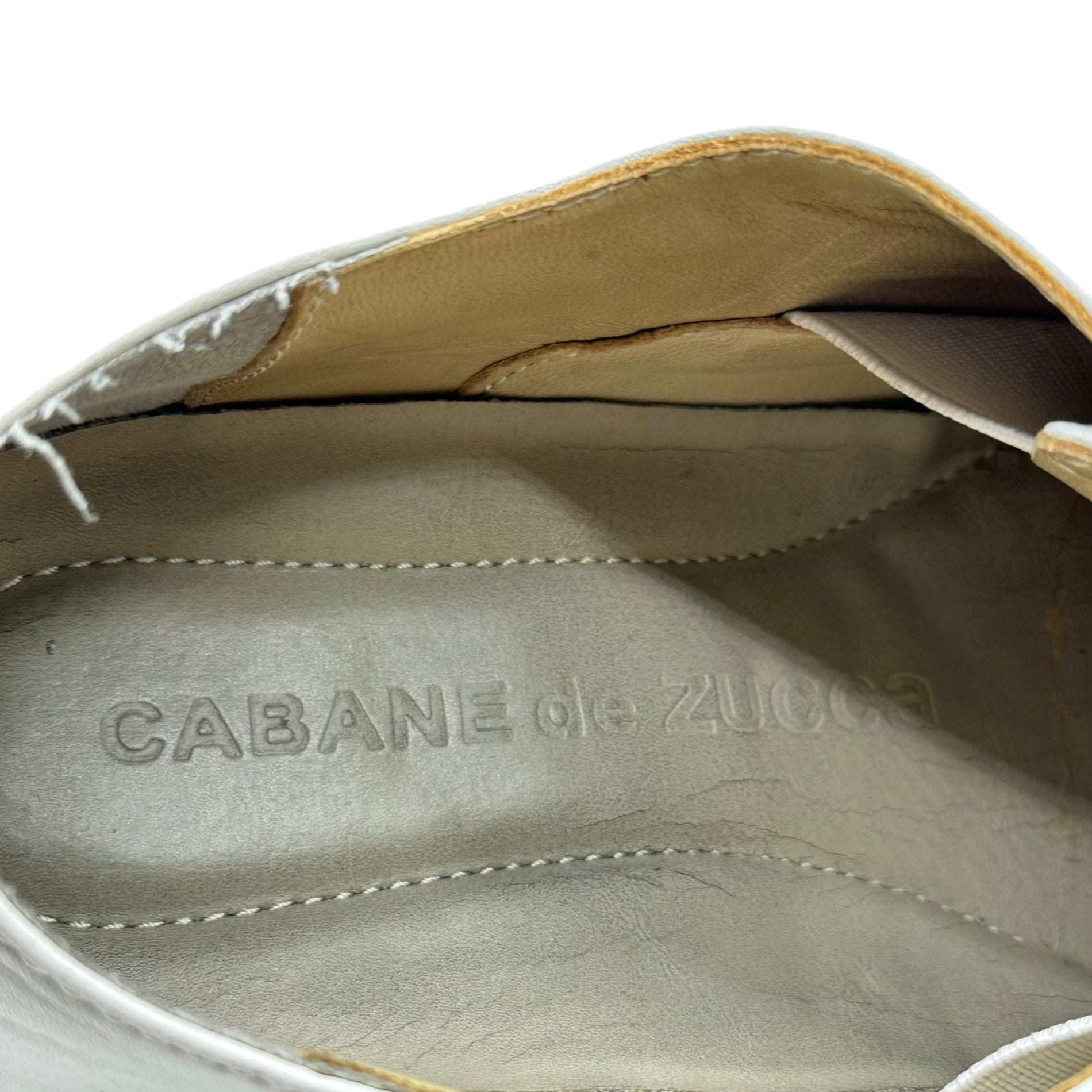 CABANE de zucca(カバンドズッカ) TYPE ZU61-CZ62 Shoelace-less leather shoes シューレース レス レザー シューズ 革靴 スリッポン ZU61-CZ62 S(24.5~25cm程度) ホワイト