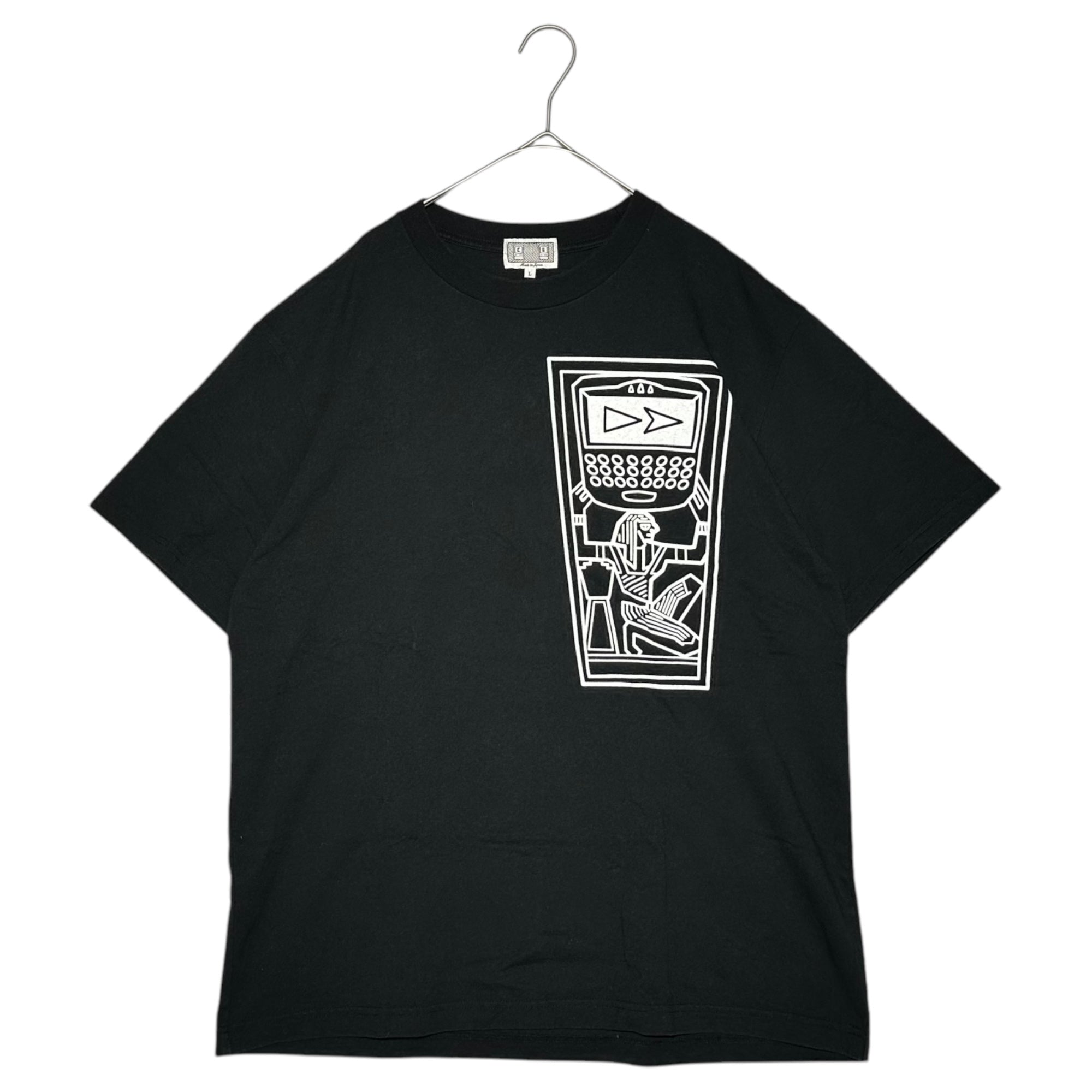 C.E(シーイー) Print T-shirt プリント Tシャツ Ｌ ブラック×ホワイト