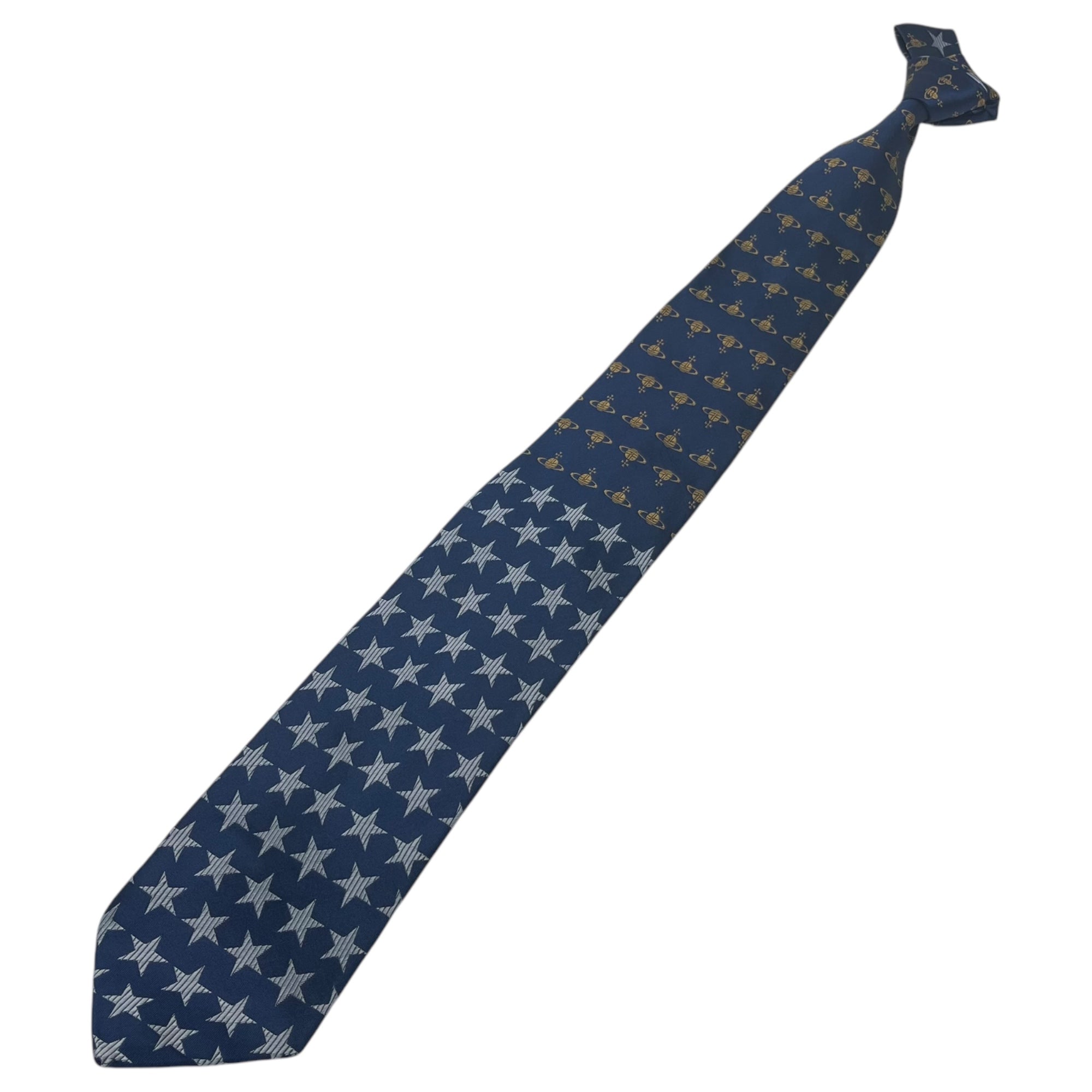 Vivienne Westwood(ヴィヴィアンウエストウッド) Star/orb allover pattern tie 星・オーブ総柄ネクタイ ネイビー