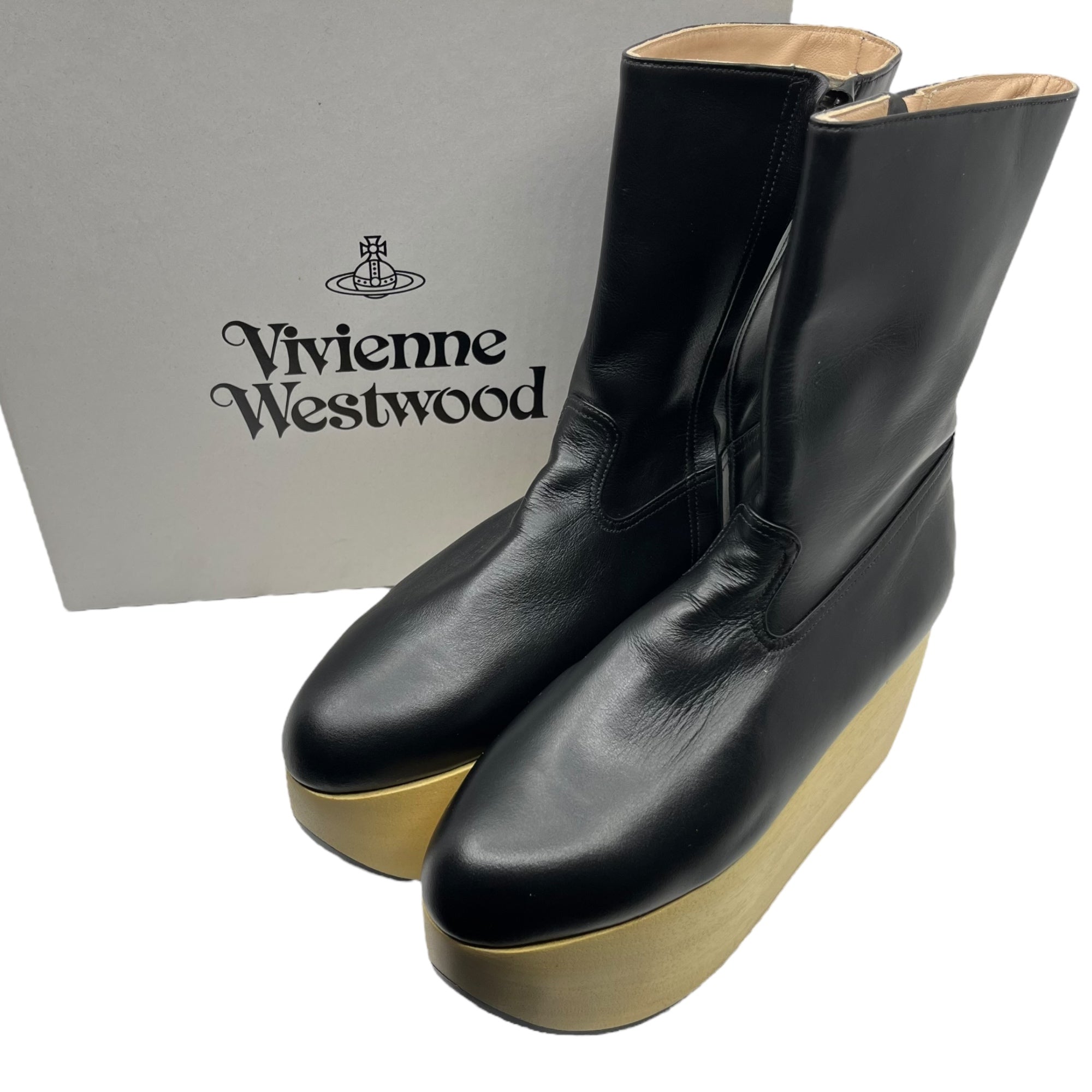 Vivienne Westwood(ヴィヴィアンウエストウッド) ROCKING HORSE BOOT ロッキンホース ブーツ 71010070-42062 5(24.5cm程度) ブラック 箱付 国内定価176,000円(税込)